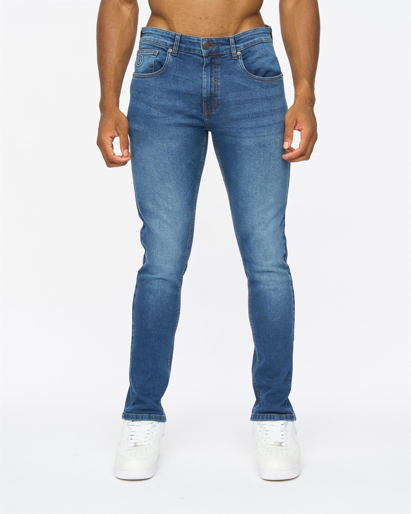 Mens Overburg Tapered Jeans Mid Wash