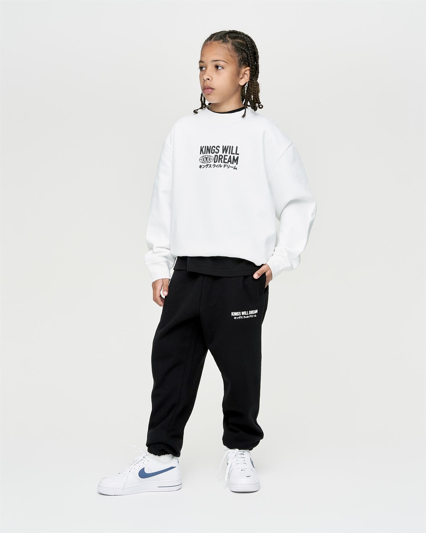 Kids Boys Studio Title Crew Sweat Optic White
