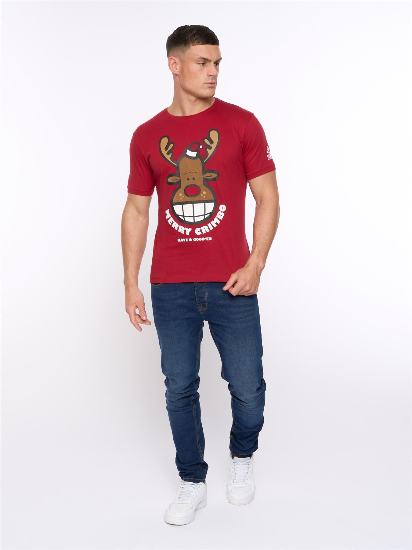 Mens Xplicit Rednose Xmas T-Shirt Blood Red