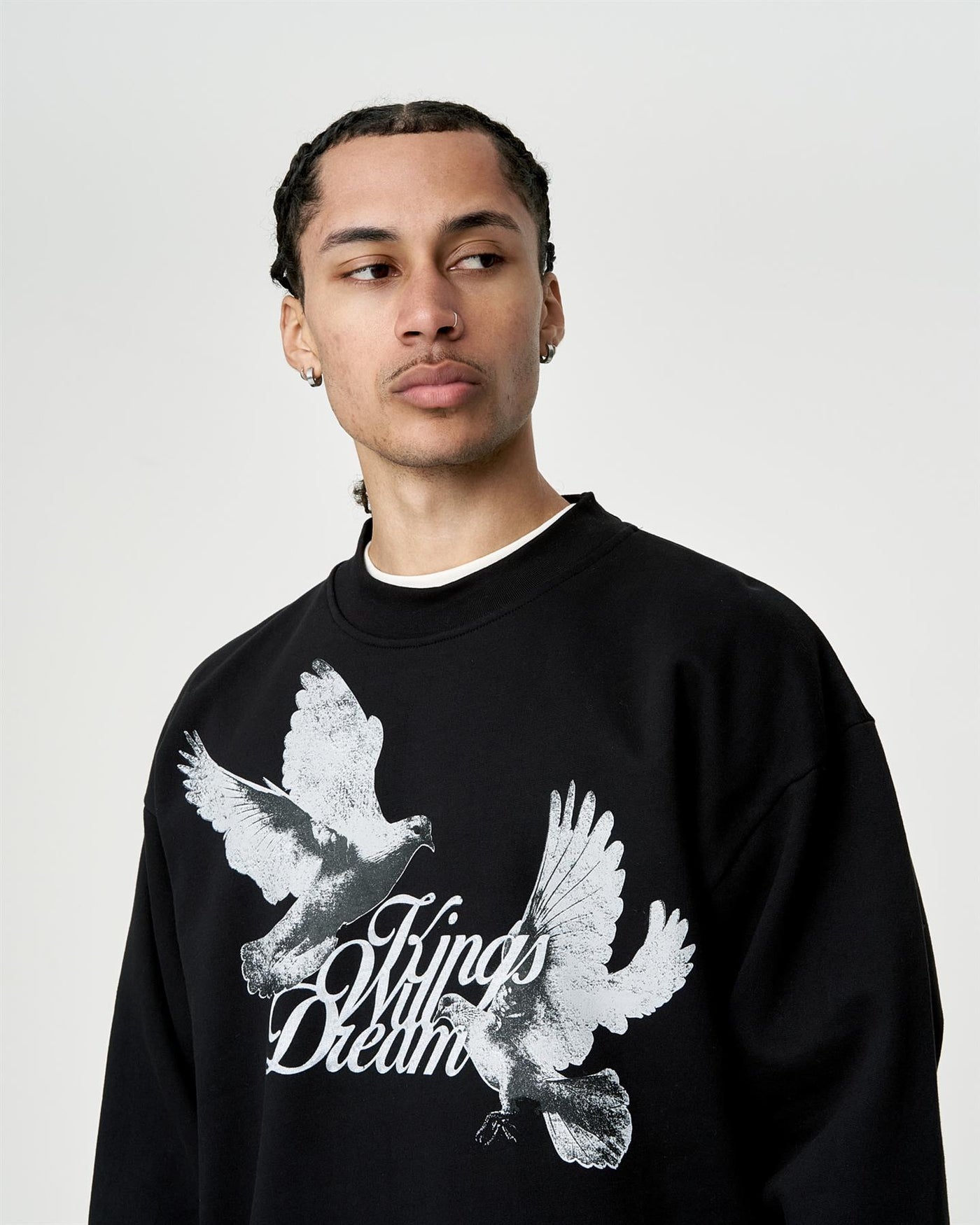 Mens Studio High Flying Doves Crew Sweat Black