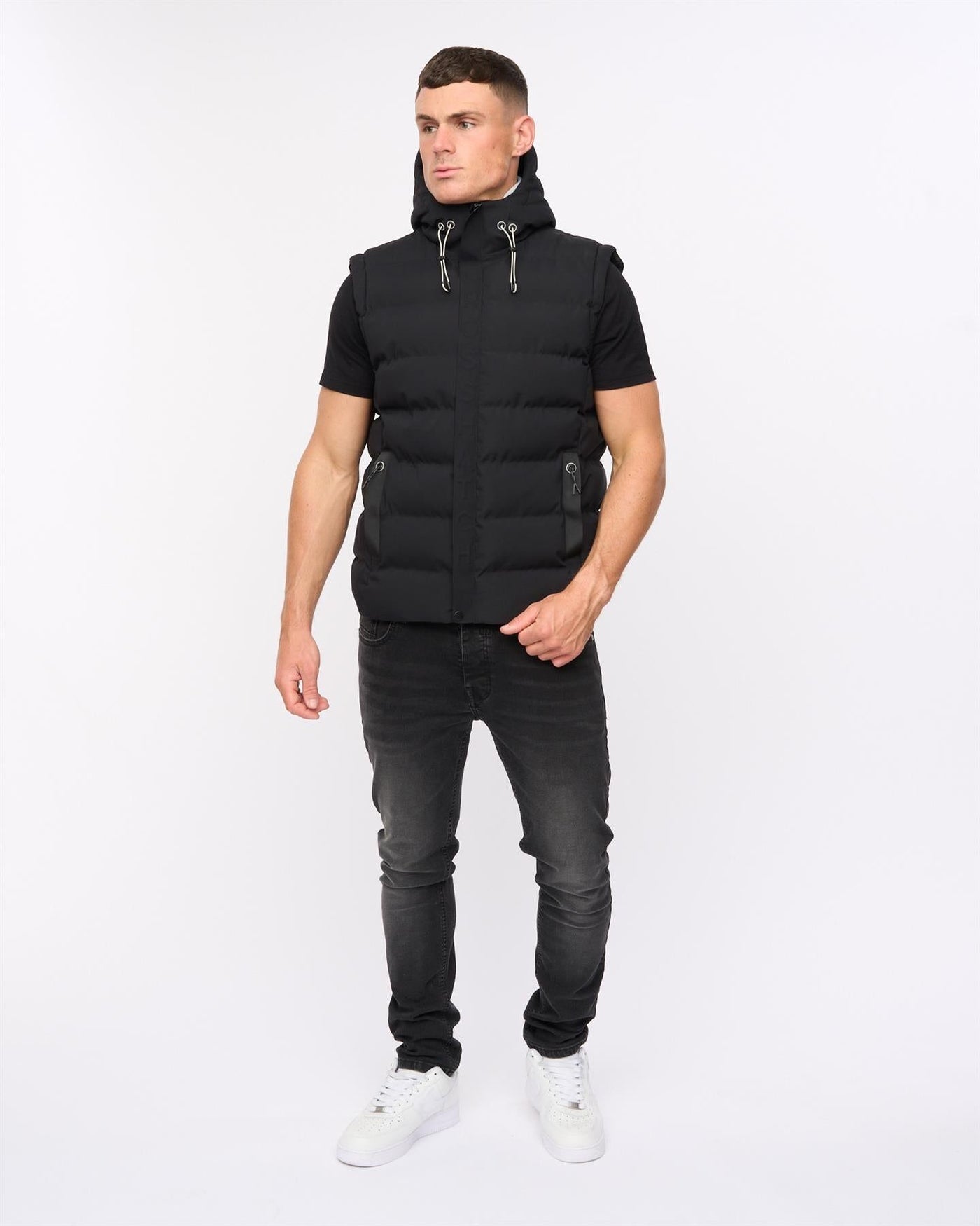 Mens Kampleys Embossed Gilet Black