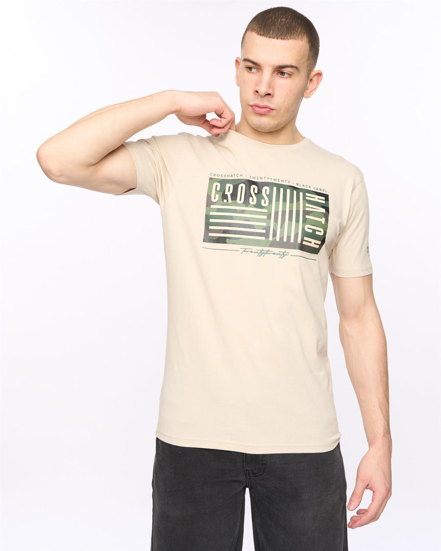 Mens Wenfore T-Shirt Light Stone
