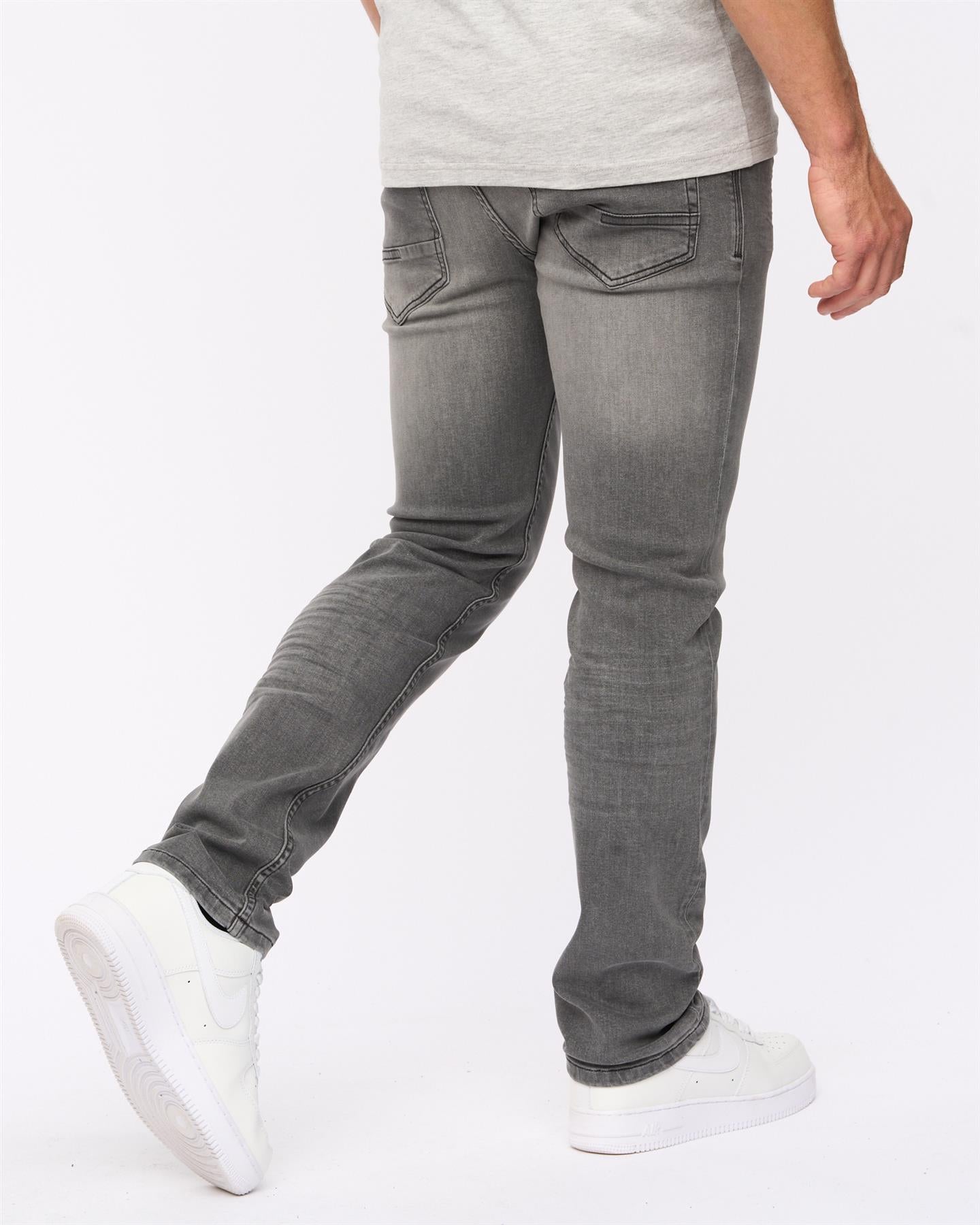 Mens Svelte Slim Fit Stretch Jeans Grey Wash
