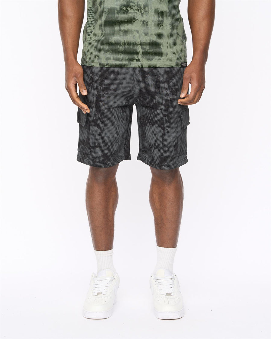 Mens Bardon Camo Cargo Shorts Black