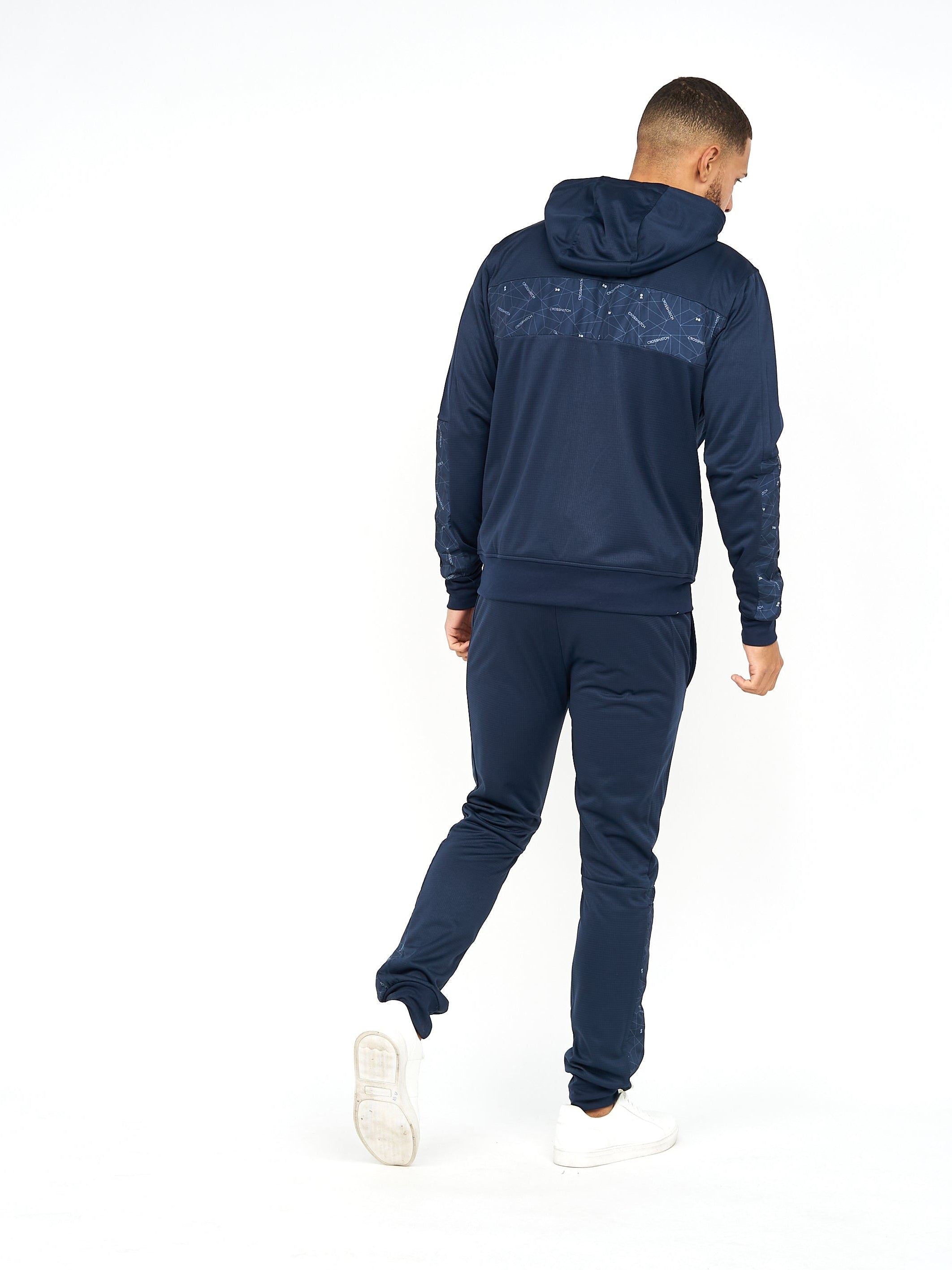 Mens Pyramid Zip Thru Tracktop Navy