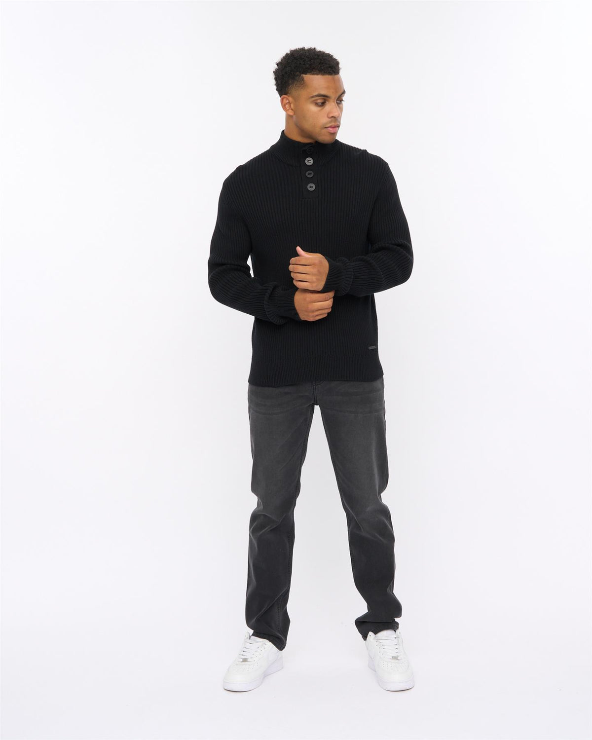 Mens Wellburys Chunky Knit Black