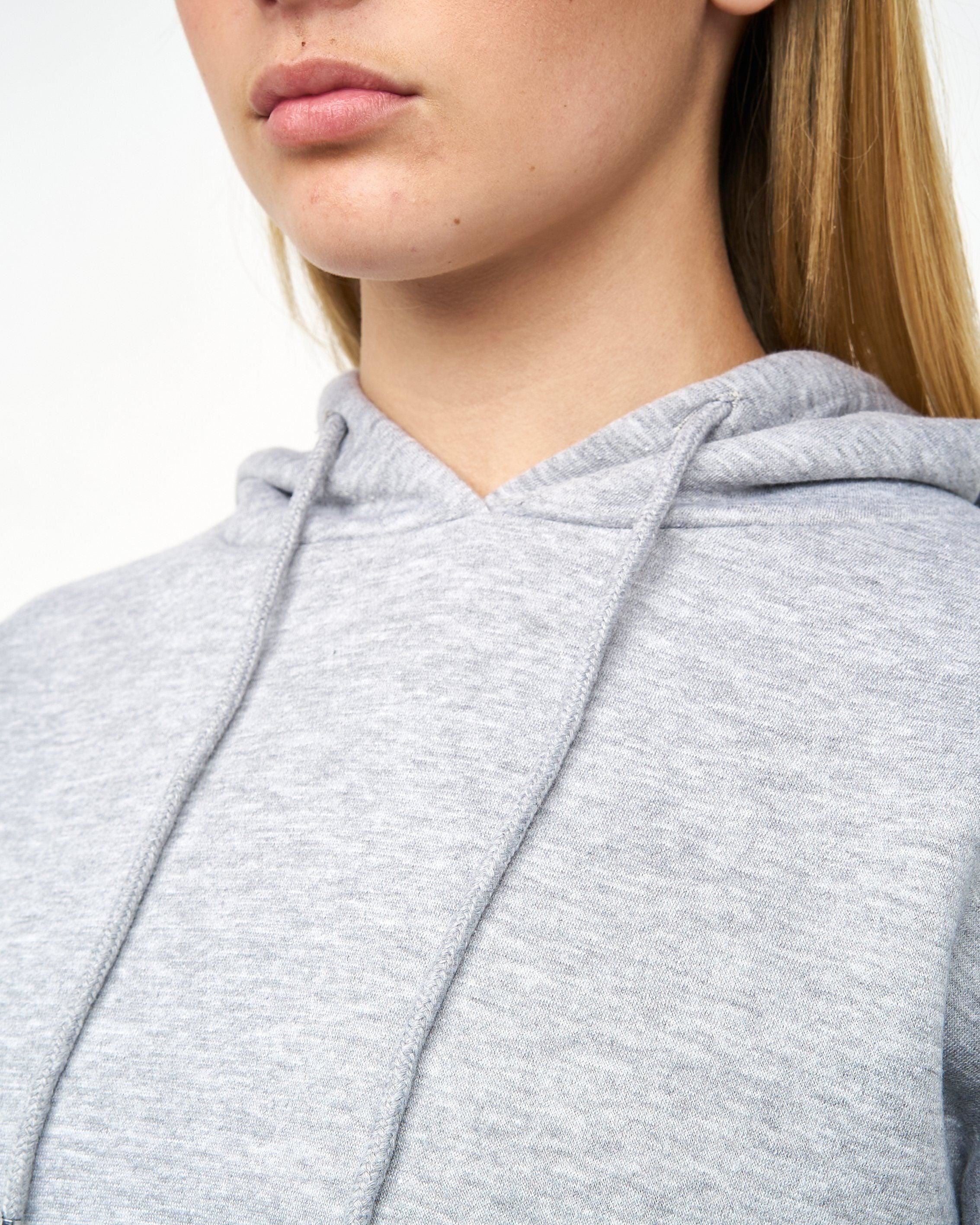 Womens Danica Crop Hoodie Grey Marl