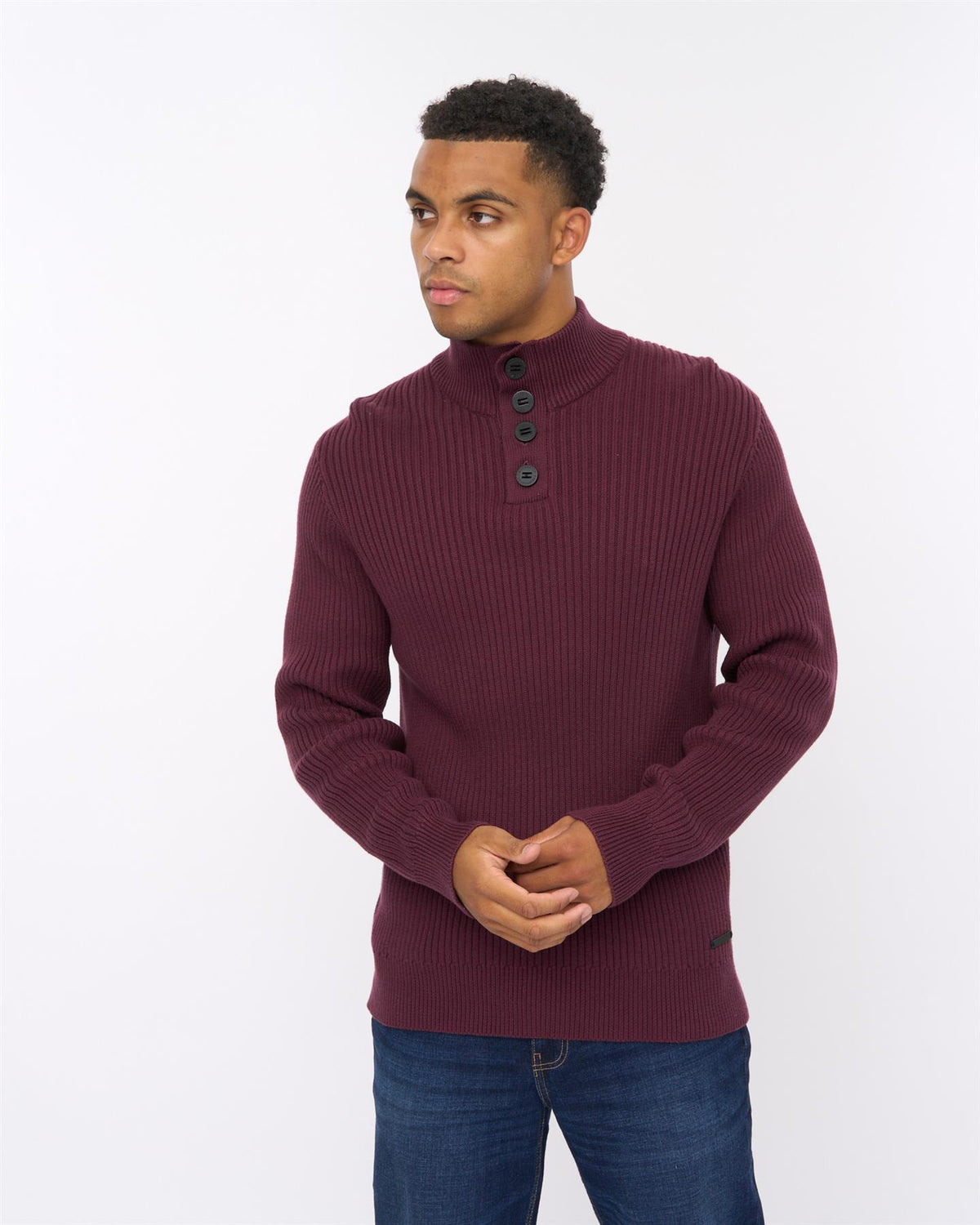 Mens Wellburys Chunky Knit Raisin