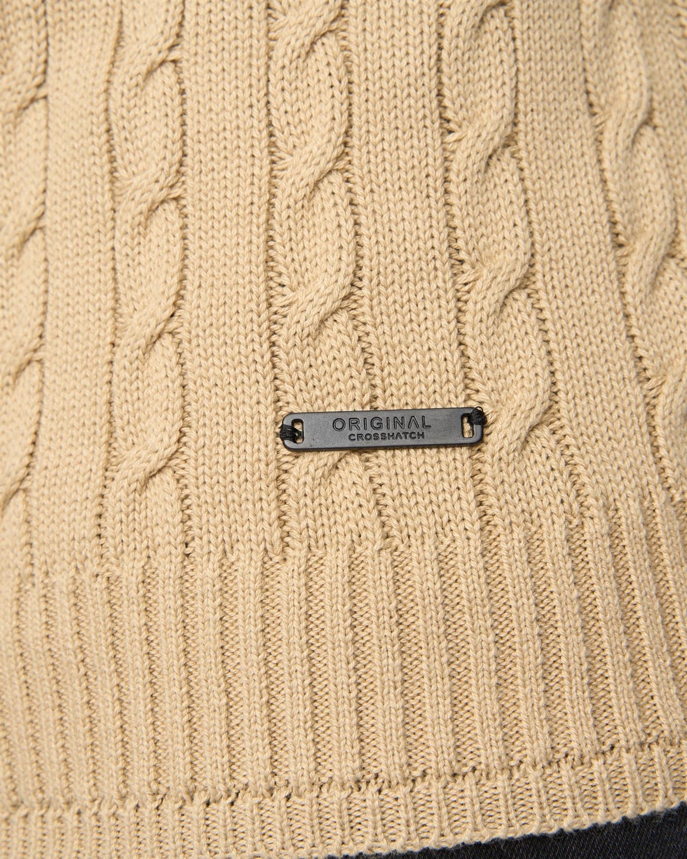 Mens Kabstars Cable Knit Stone