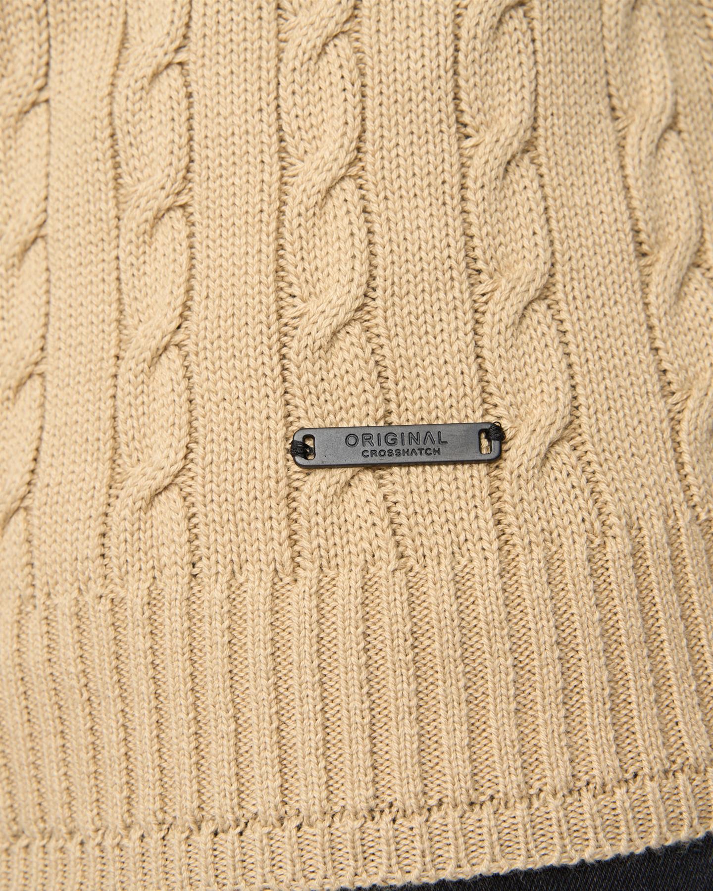 Mens Kabstars Cable Knit Stone
