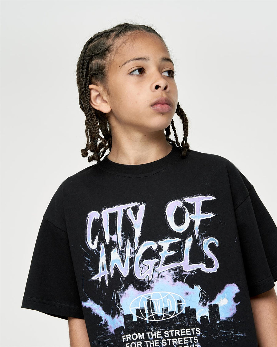 Kids Boys Studio Angel City T-Shirt Black