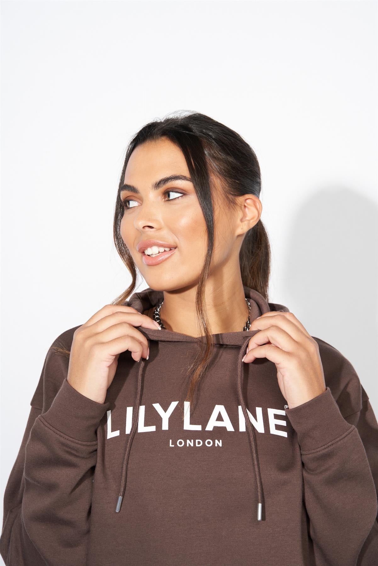 Ladies Lily Lane Ximena Hoodie Brown