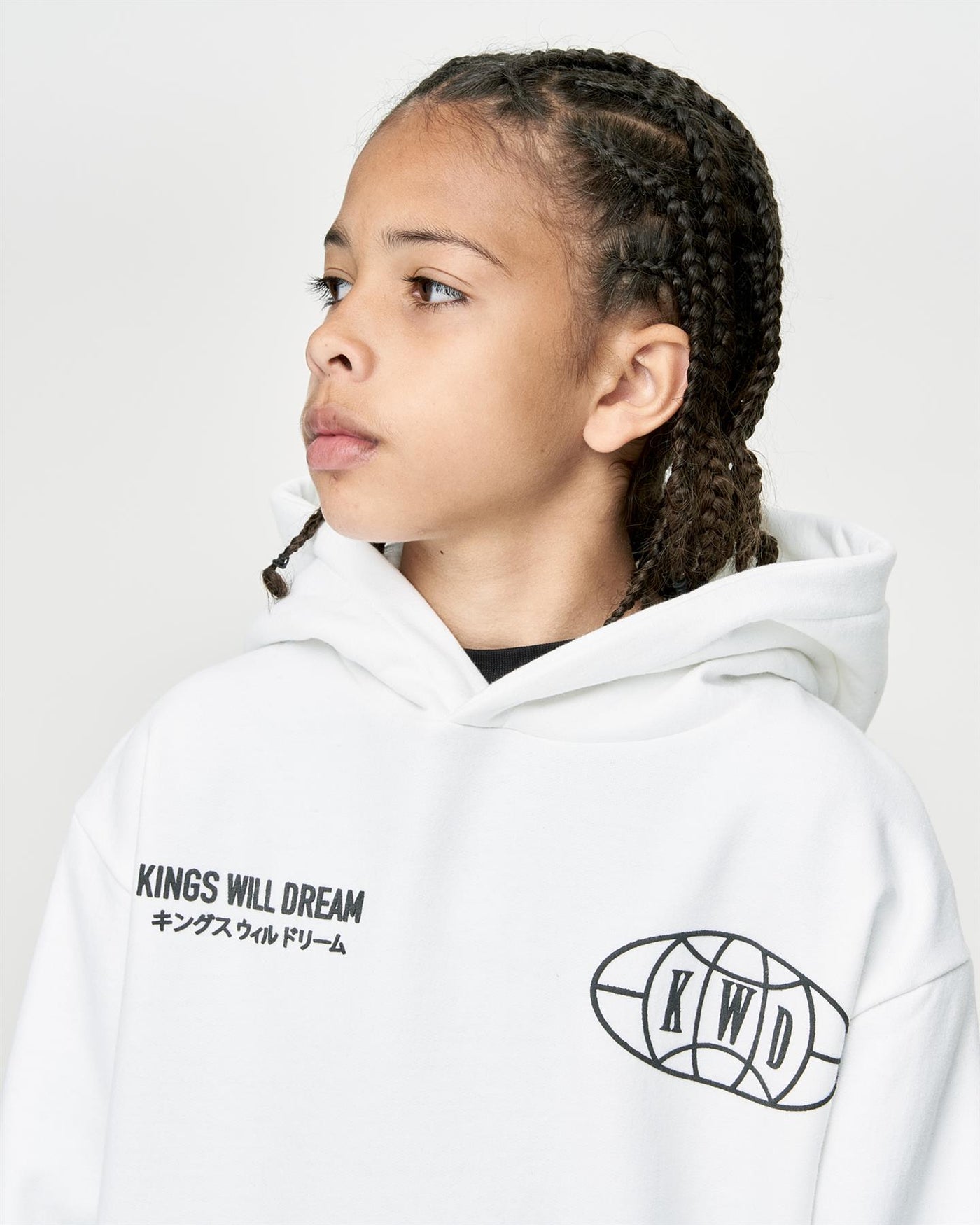 Kids Boys Studio Duo Line Hoodie Optic White