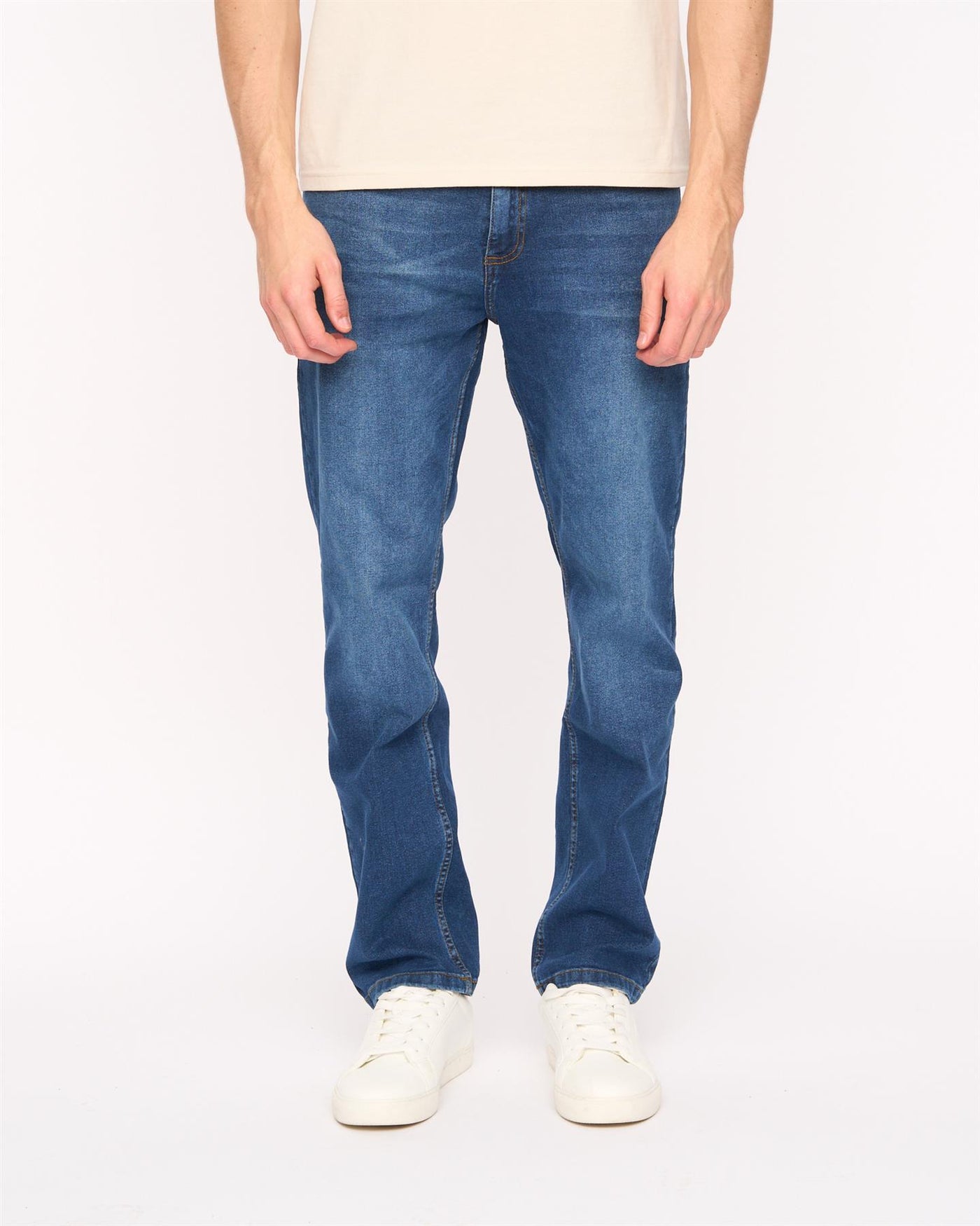 Mens Elix Straight Leg Jeans Mid Wash