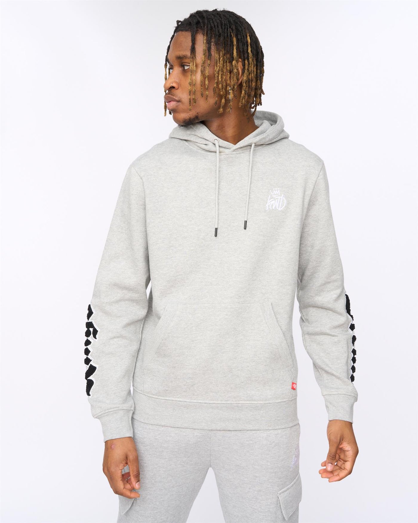 Mens Sleevely Hoodie Grey Marl