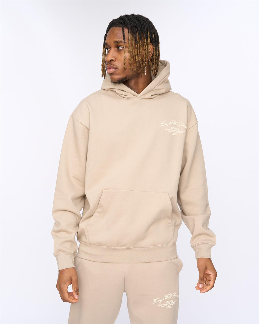 Mens Arch Oversized Hoodie Stone