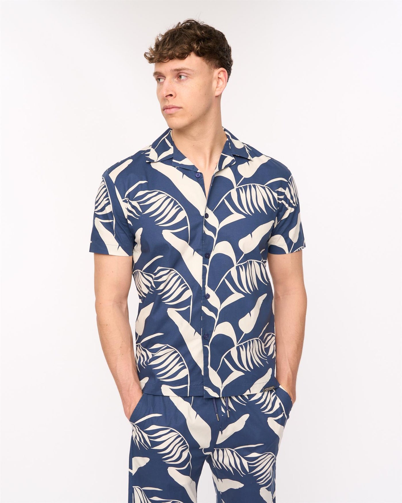 Mens Hopkinton Shirt & Shorts Set Navy