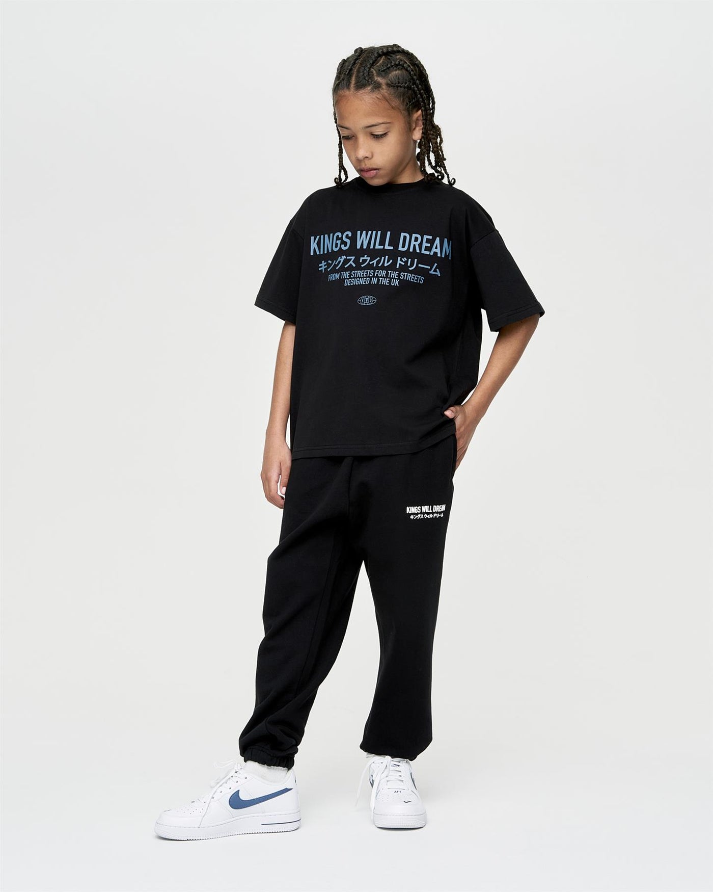 Kids Boys Studio Stacked T-Shirt Black