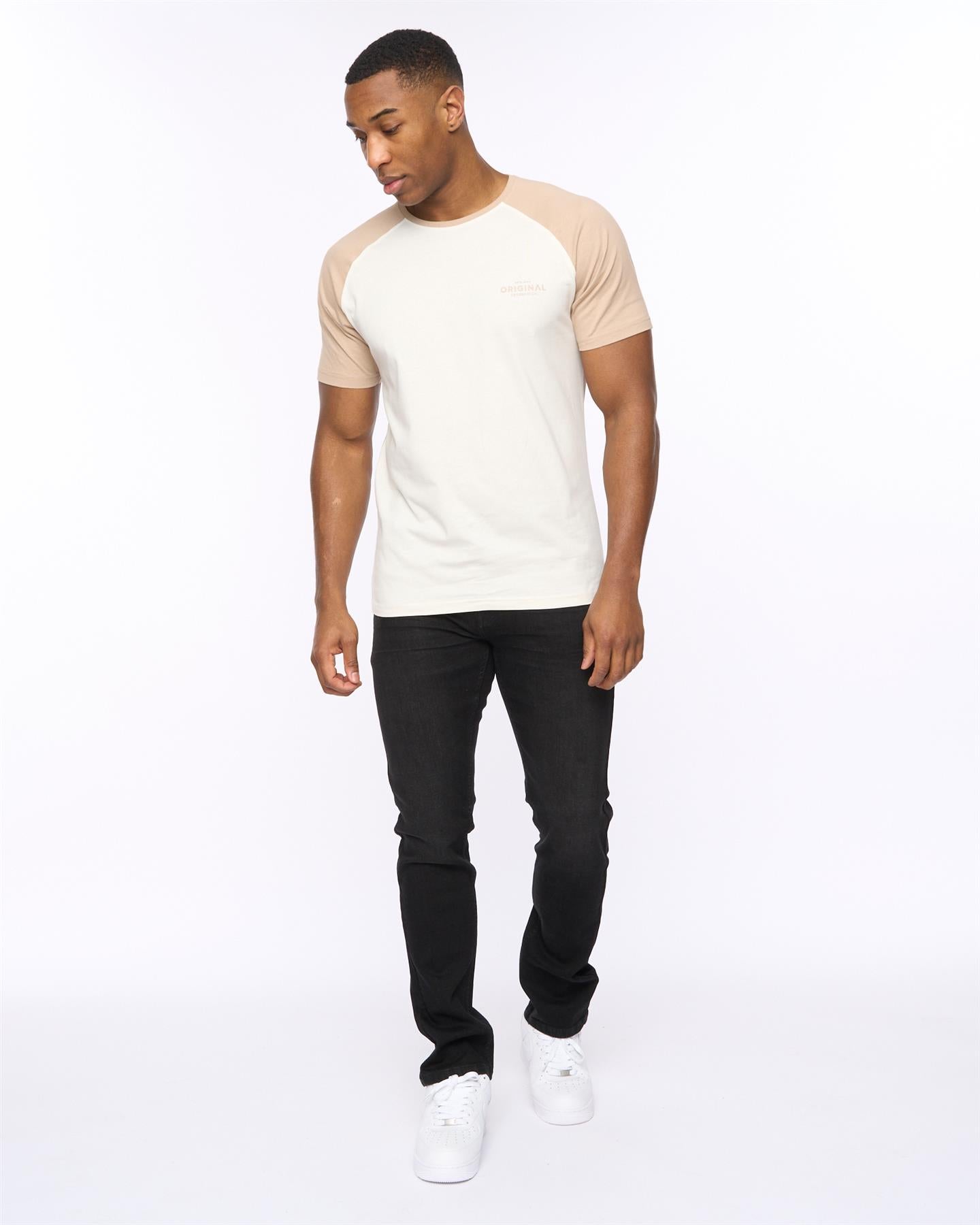 Mens Meza T-Shirt Off White/Stone