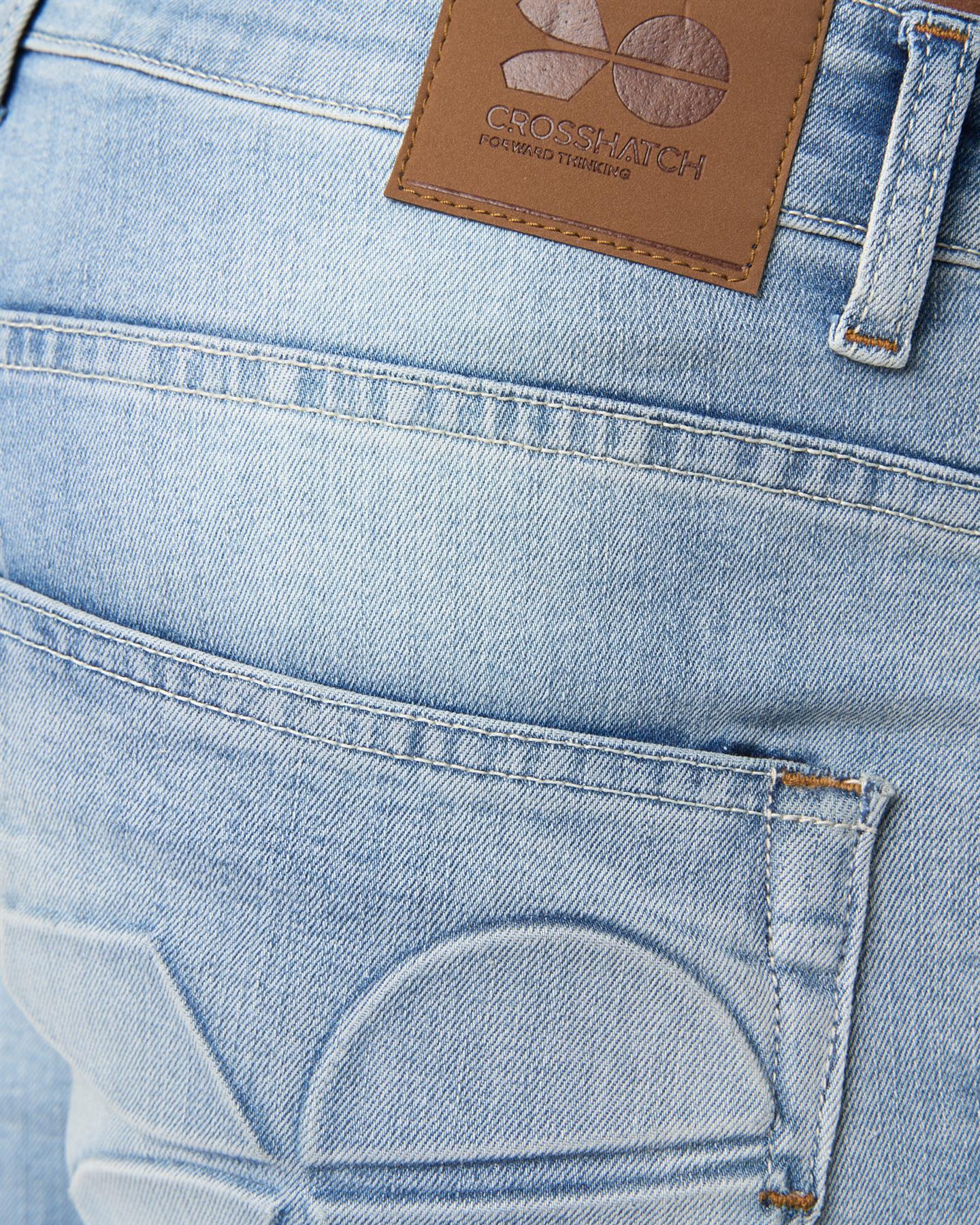 Tonwin Embossed Denim Shorts Light Wash