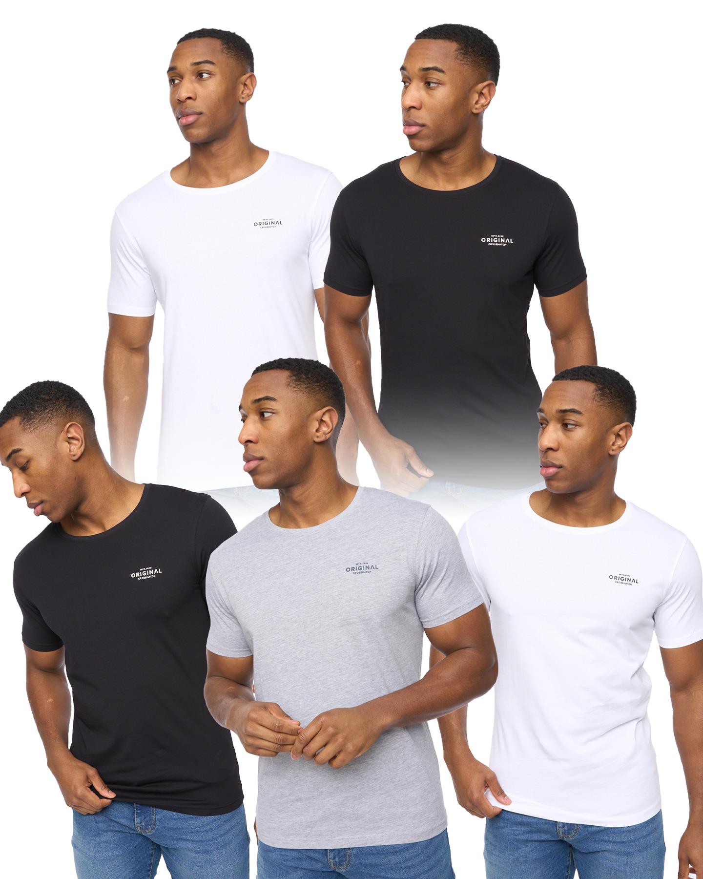 Mens Basicstandard T-Shirt 5pk Assorted