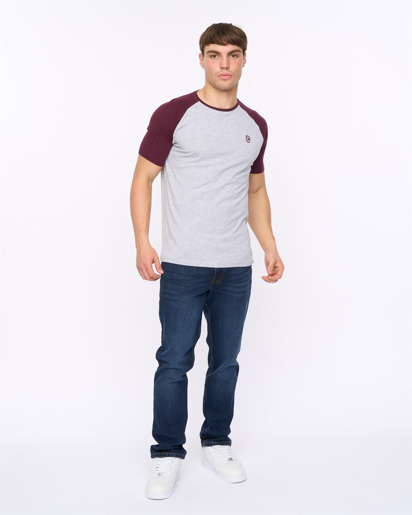 Mens Remison T-Shirt Raisin/Grey Marl