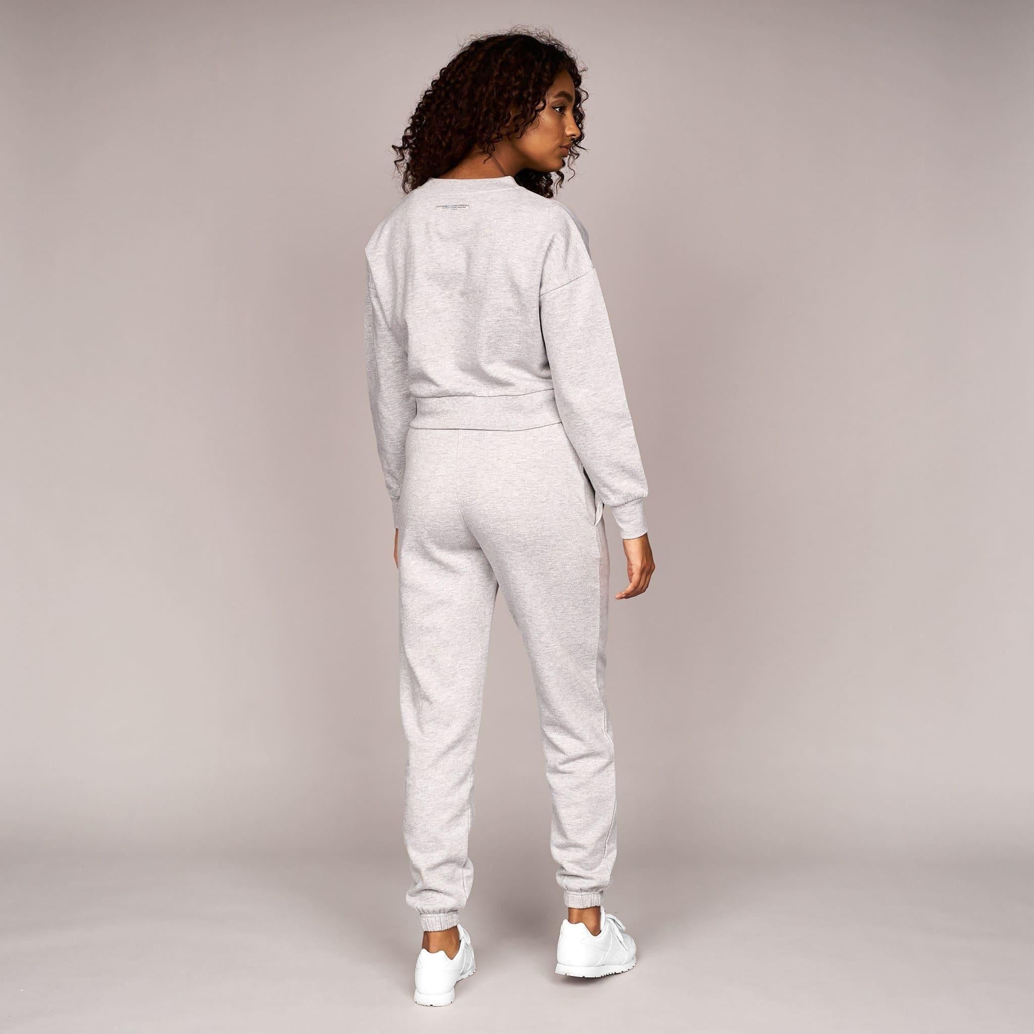 Womens Catalina Crop Crew Sweat Grey Marl