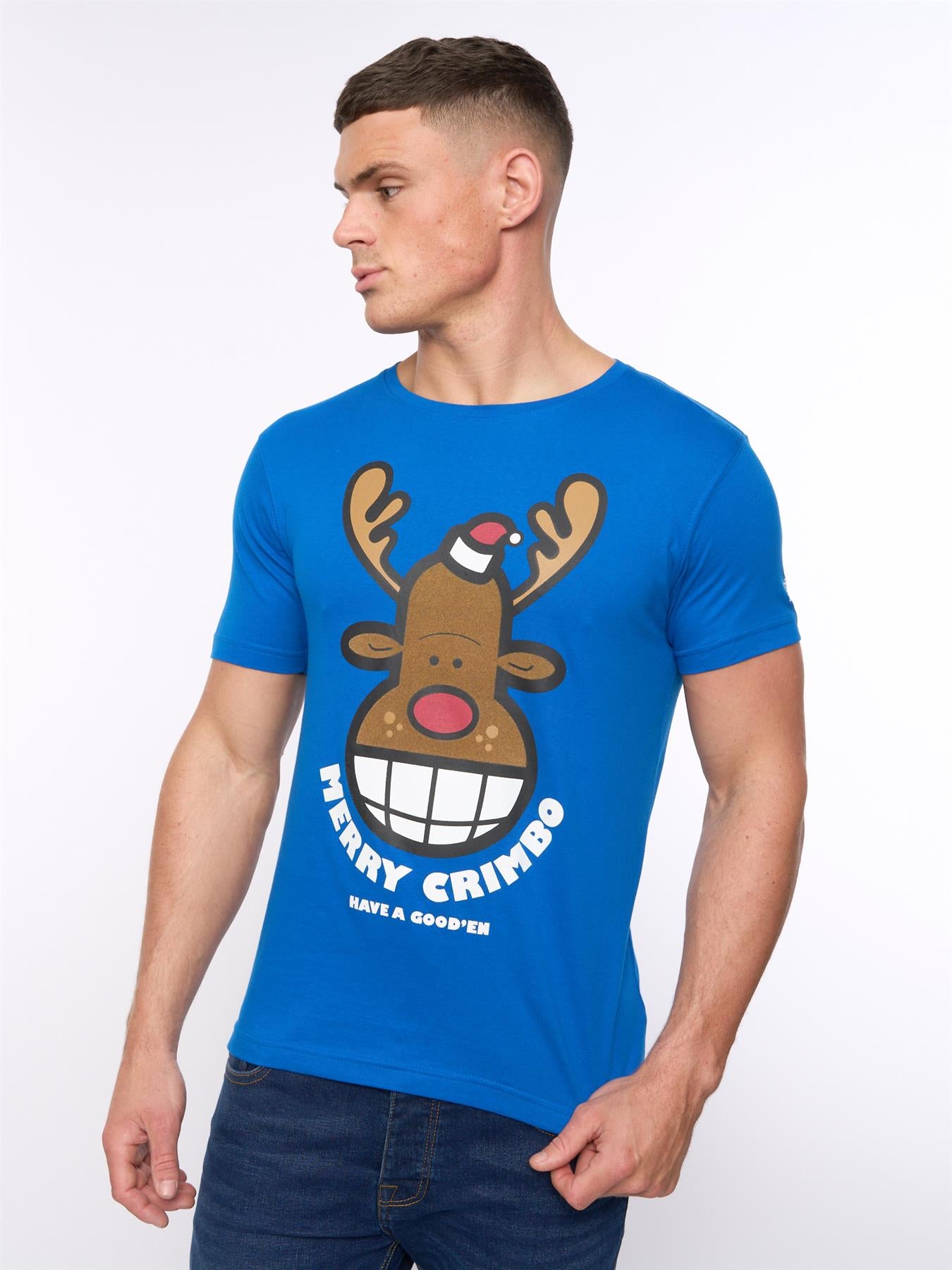 Mens Xplicit Rednose Xmas T-Shirt Deep Azure