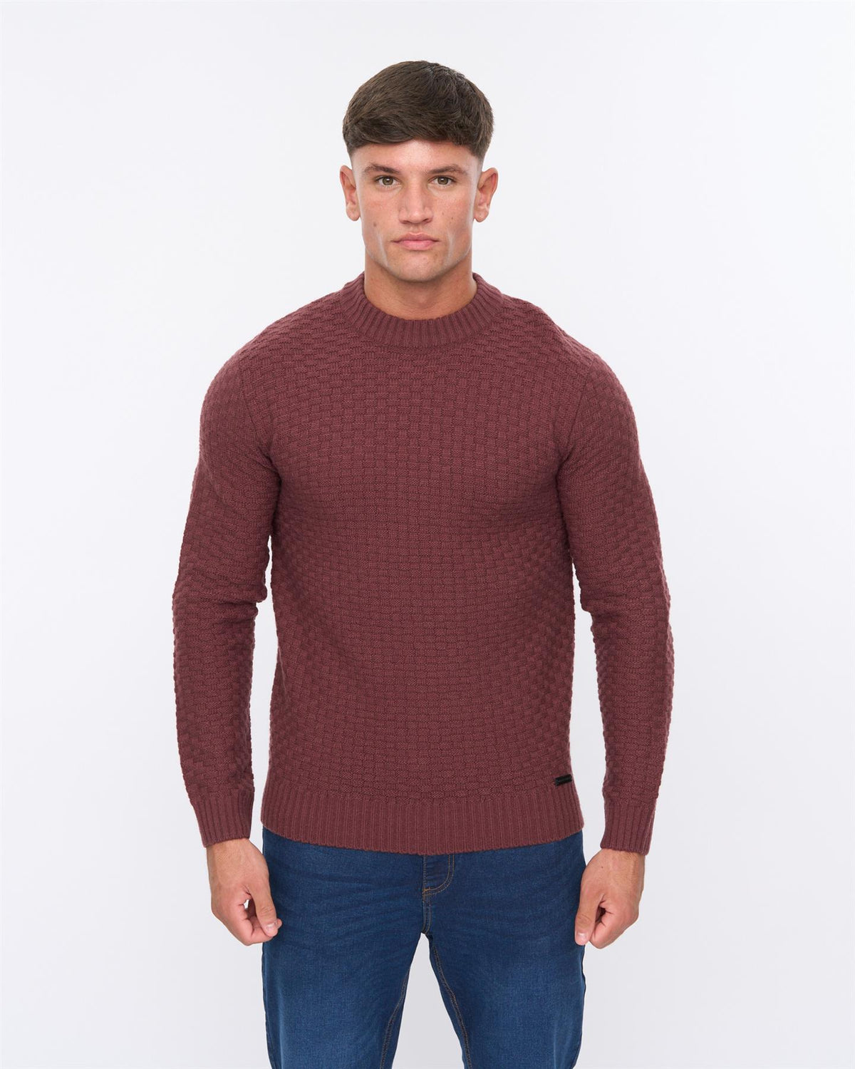 Mens Matera Textured Knit Raisin