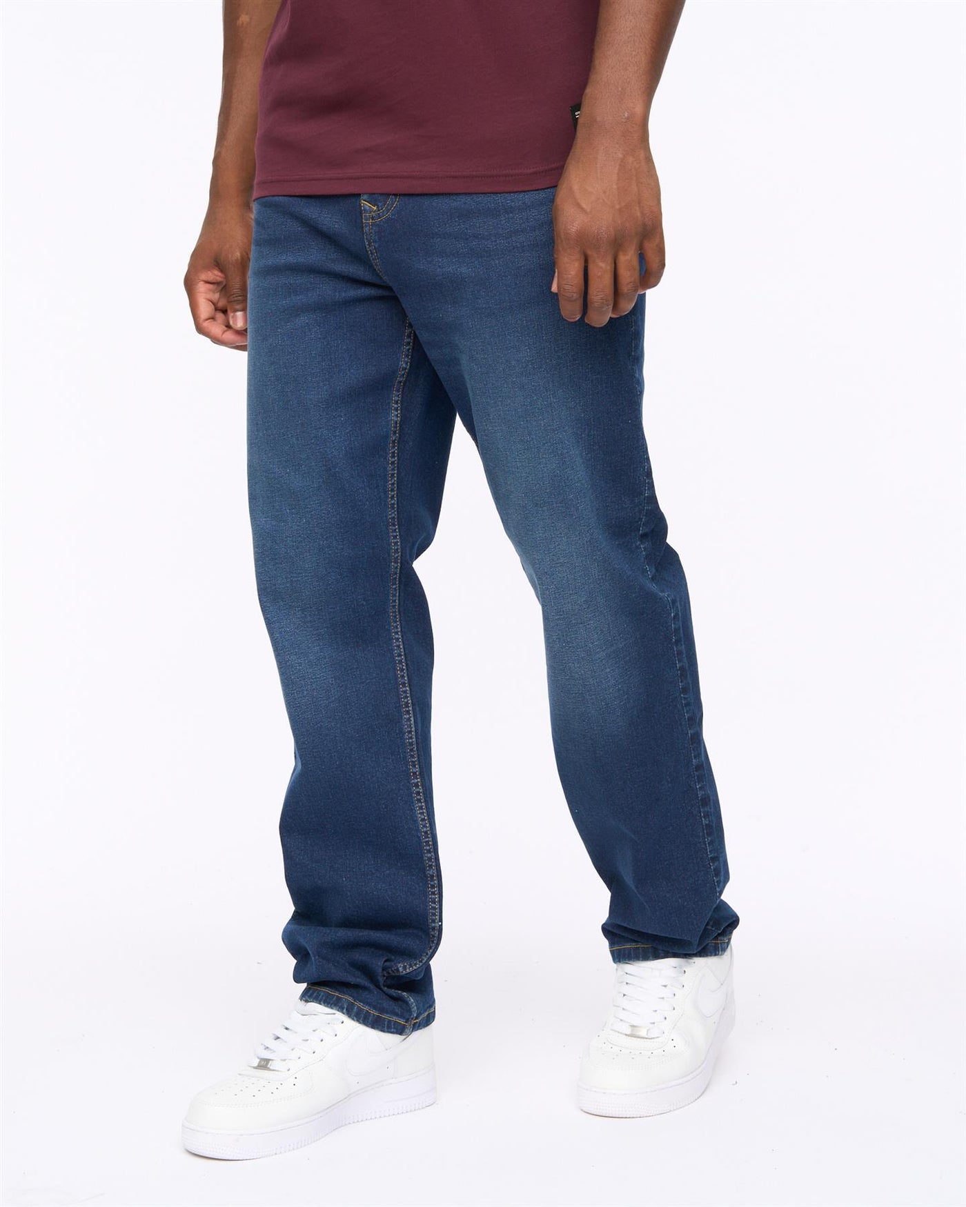 Mens Detendu Relax Fit Jeans Dark Wash