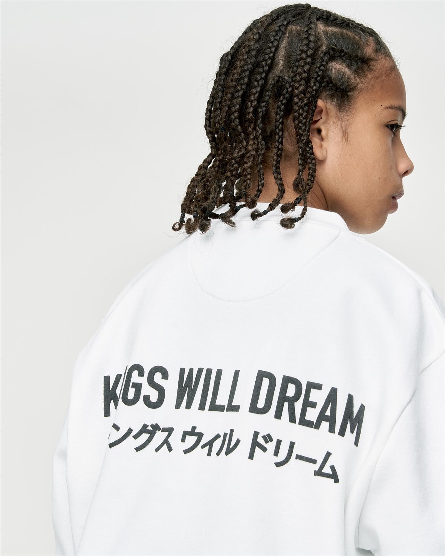 Kids Boys Studio Duo Line Crew Sweat Optic White