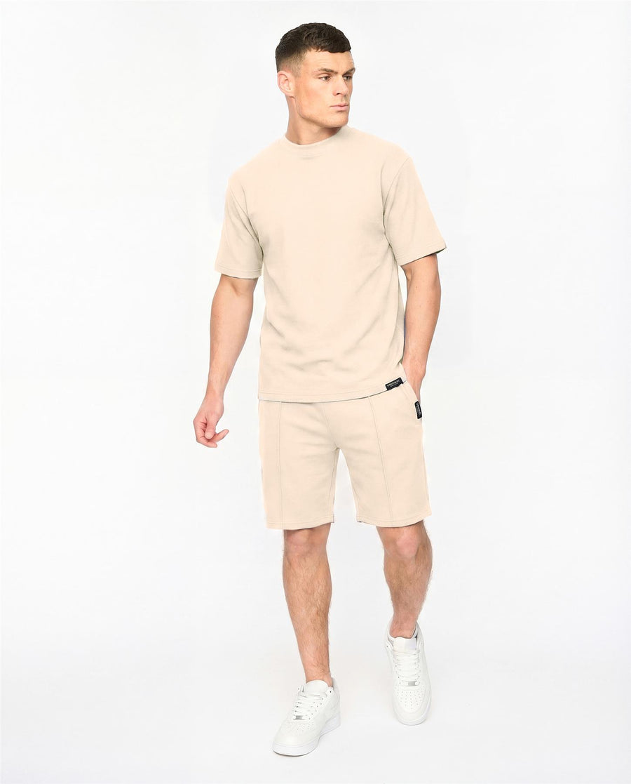 Mens Hartlay T-Shirt & Shorts Set Neutral