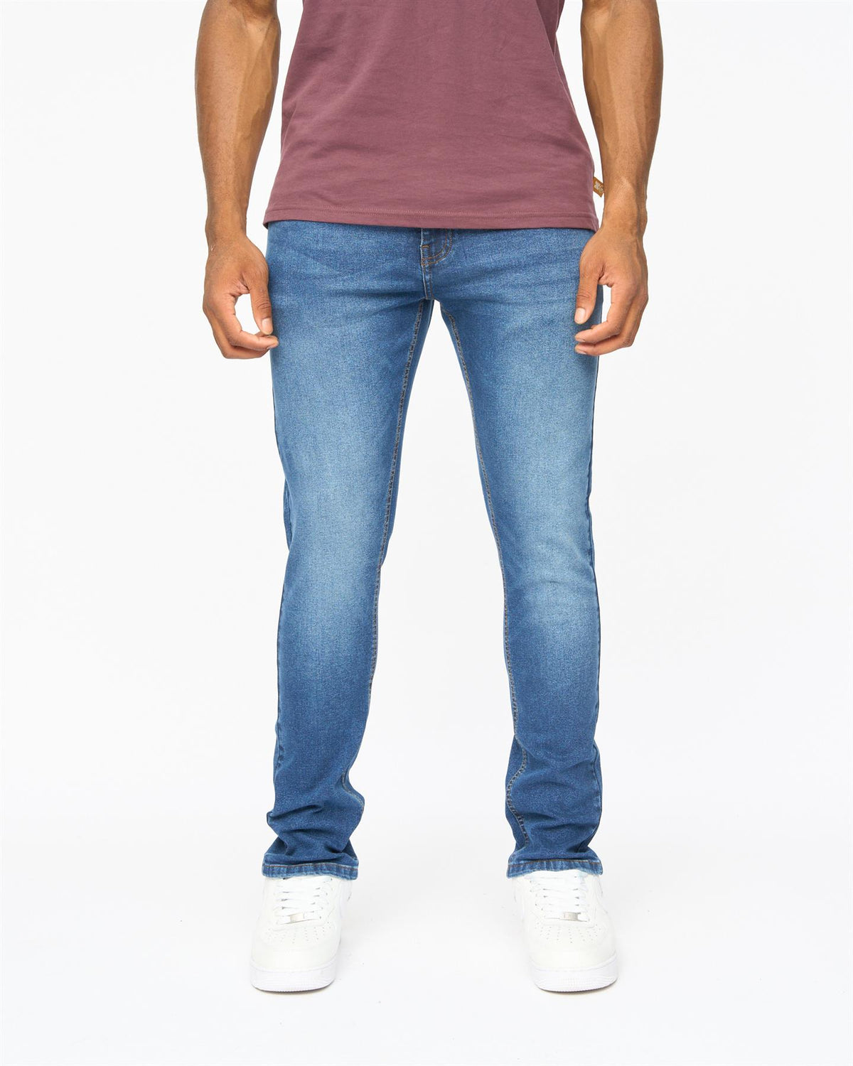 Mens Overburg Tapered Jeans Mid Wash