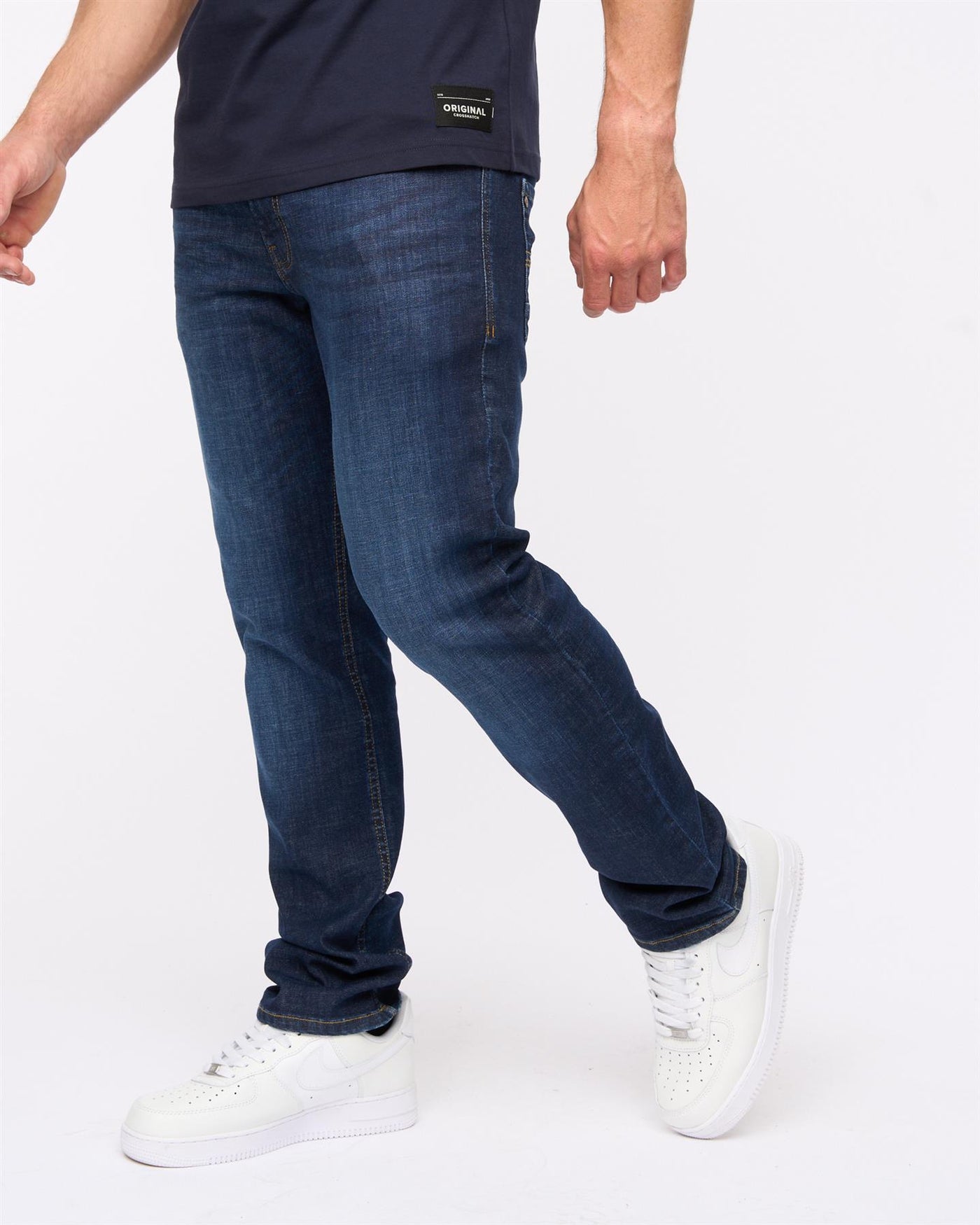 Mens Chas Straight Fit Jeans Dark Wash