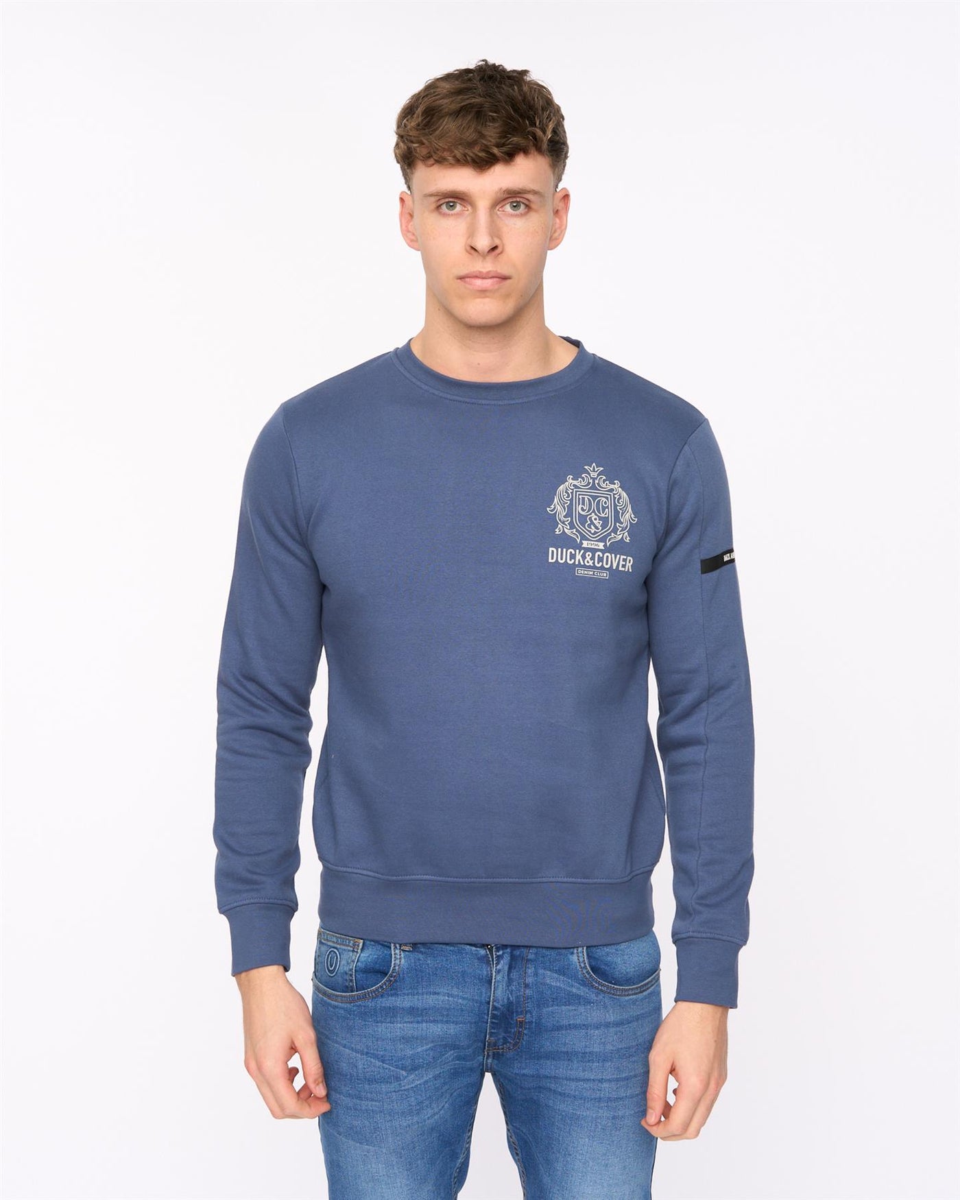Mens Stoneham Crew Sweat Denim Blue