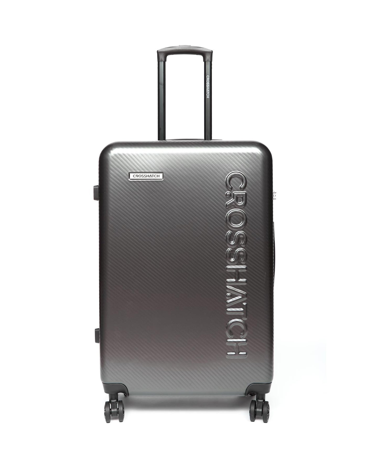Mens Escapade Embossed Suitcase 3pk Charcoal