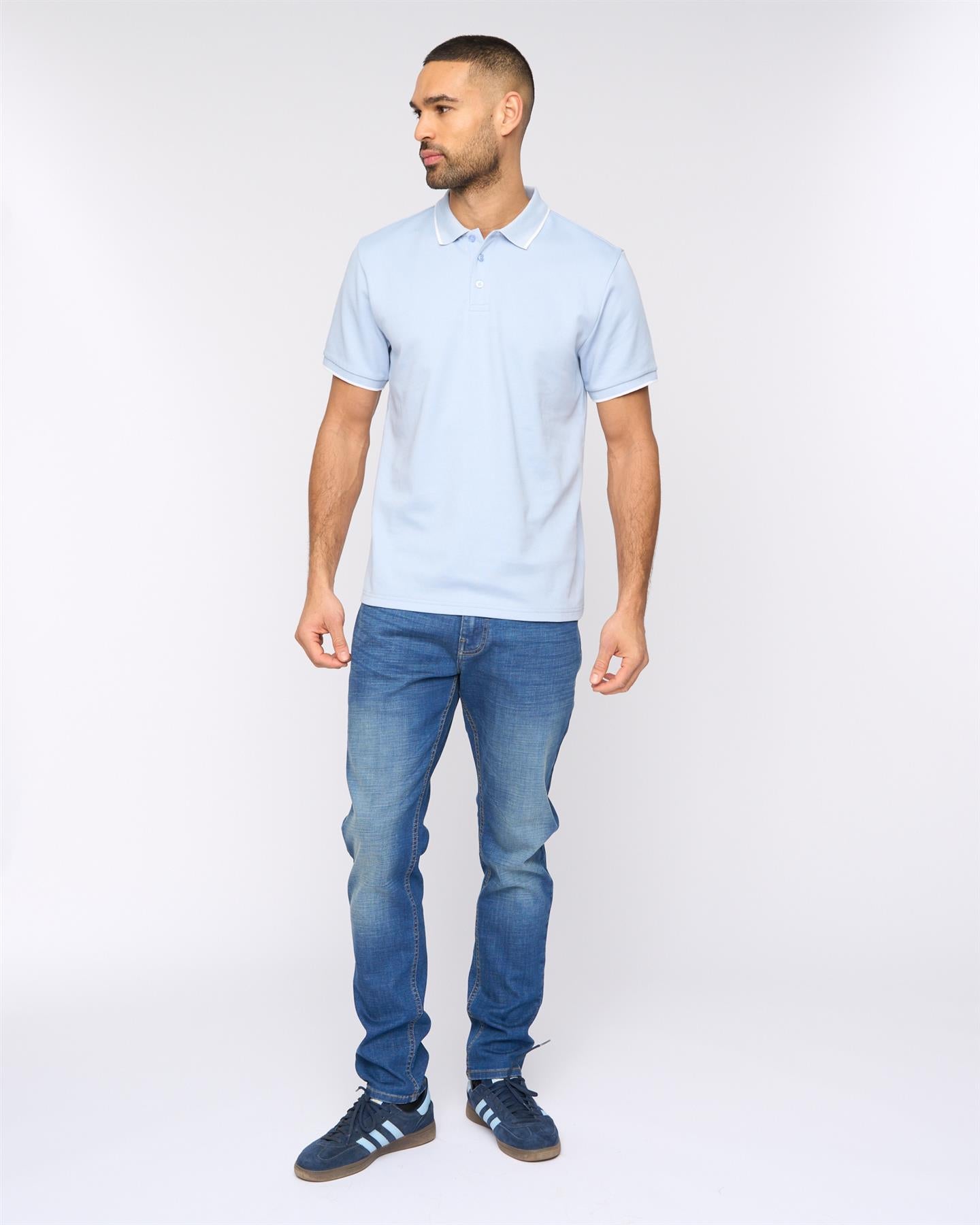 Mens Elverton Polo Mid Blue