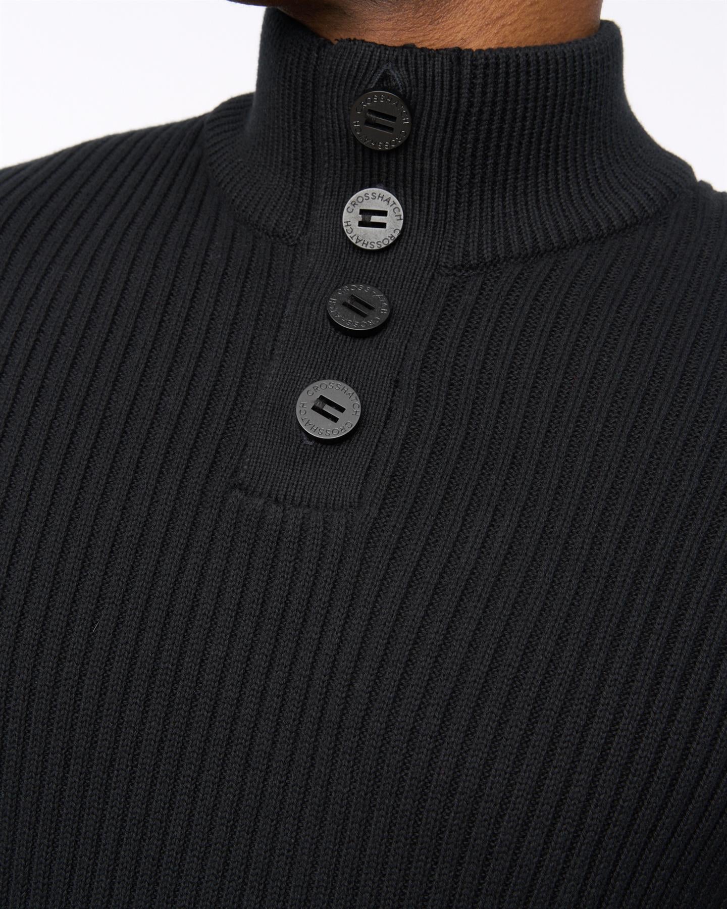 Mens Wellburys Chunky Knit Black