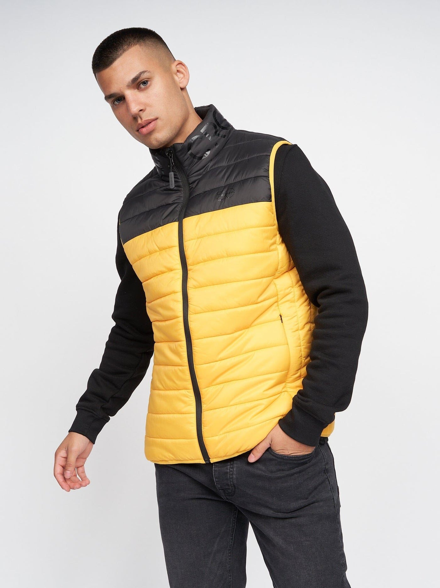 Mens Presnell High Neck Gilet Yellow