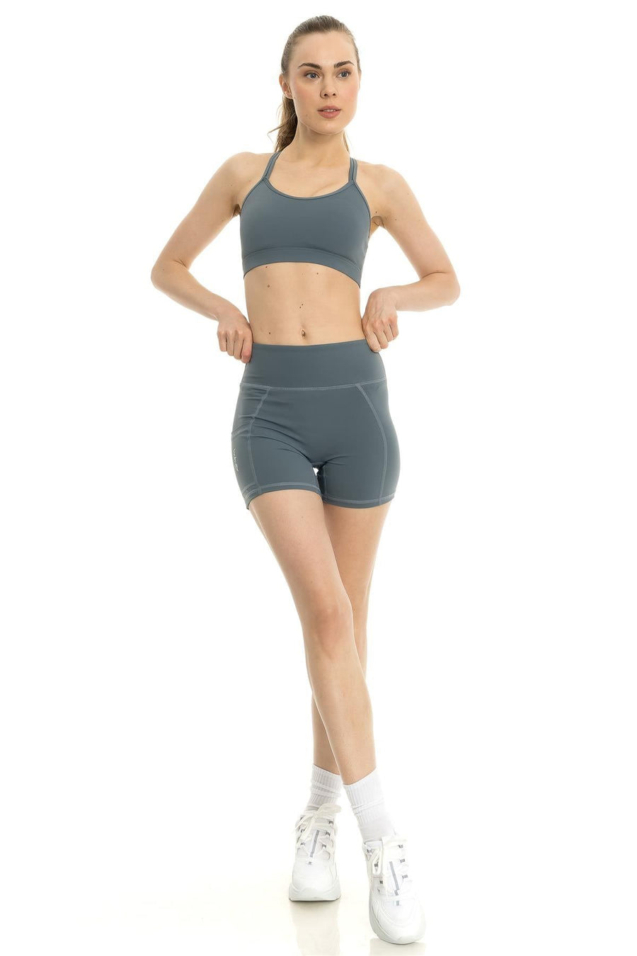 Womens Summer Pocket Shorts Slate Green