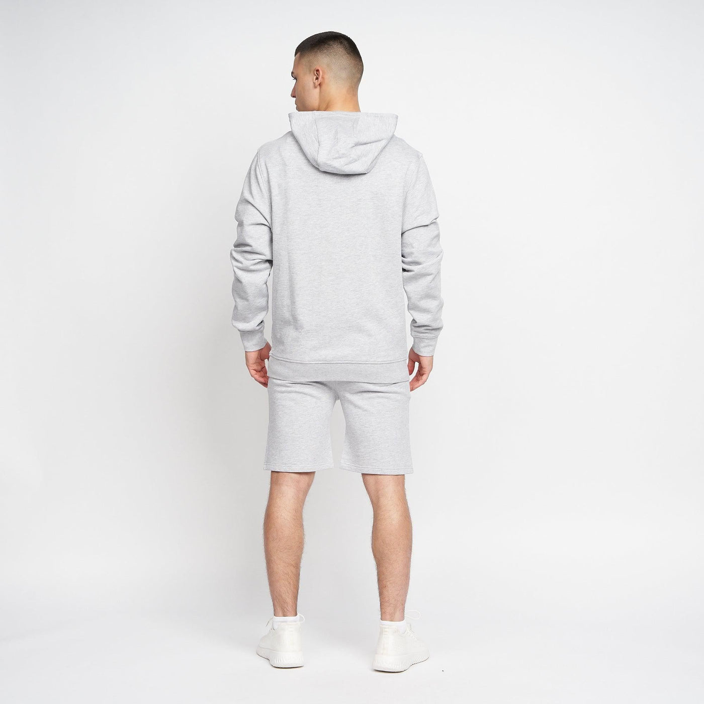 Crosshatch Mens Emmson Hoodie Grey Marl