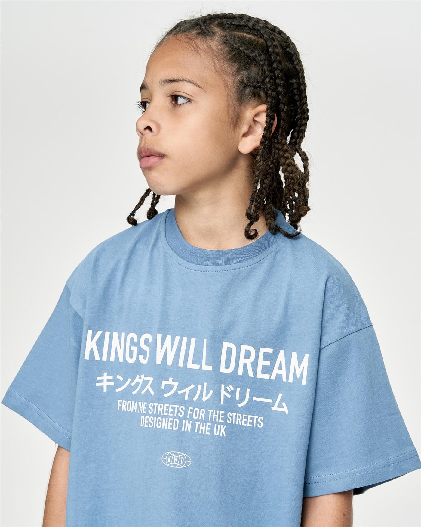 Kids Boys Studio Stacked T-Shirt Blue