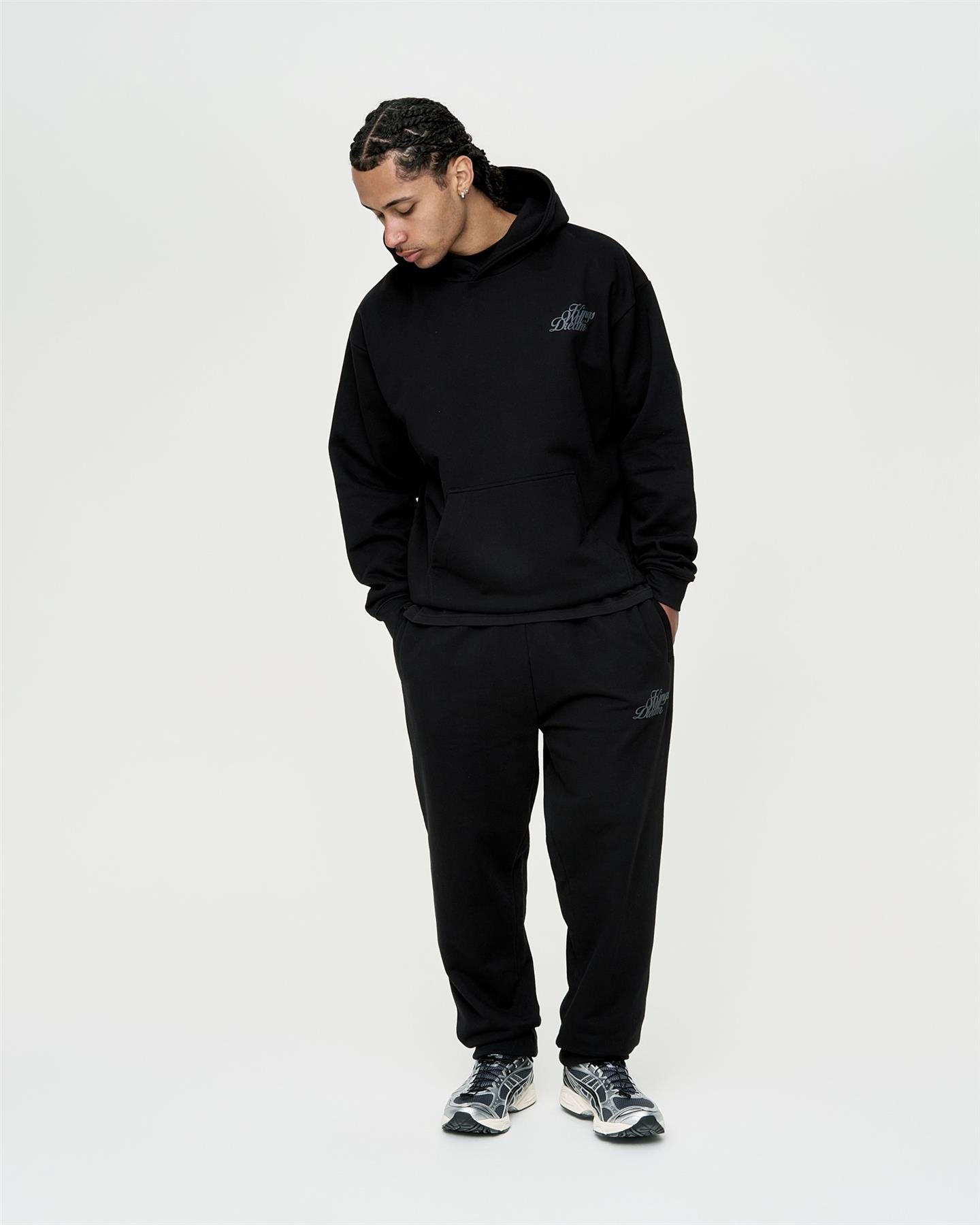 Mens Studio Scripted Hoodie Black