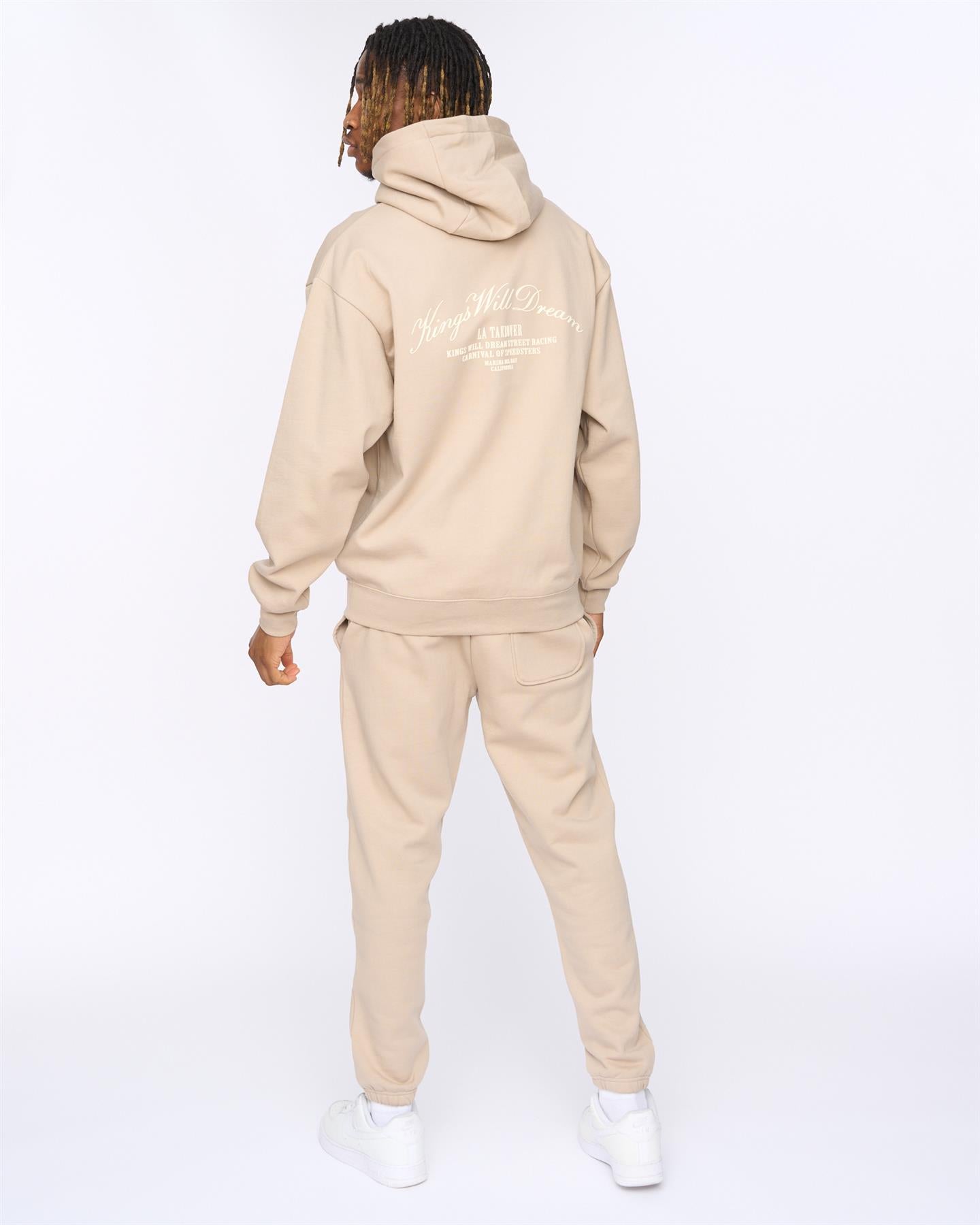 Mens Arch Oversized Hoodie Stone