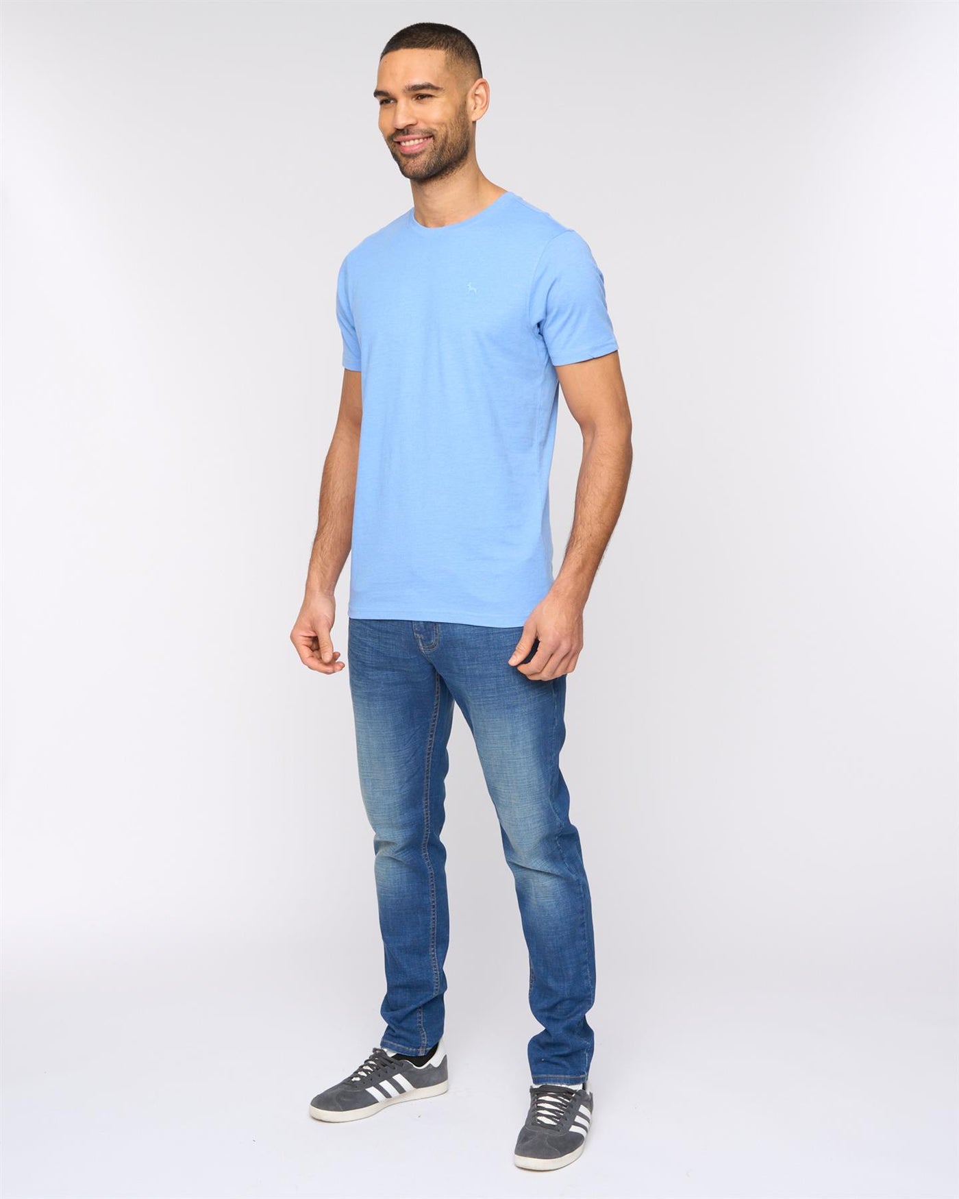 Mens Barlowe T-Shirt Mid Blue Marl
