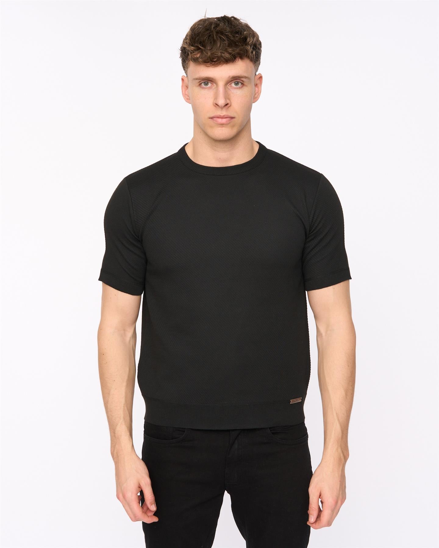Mens Marvela Knit T-Shirt Black