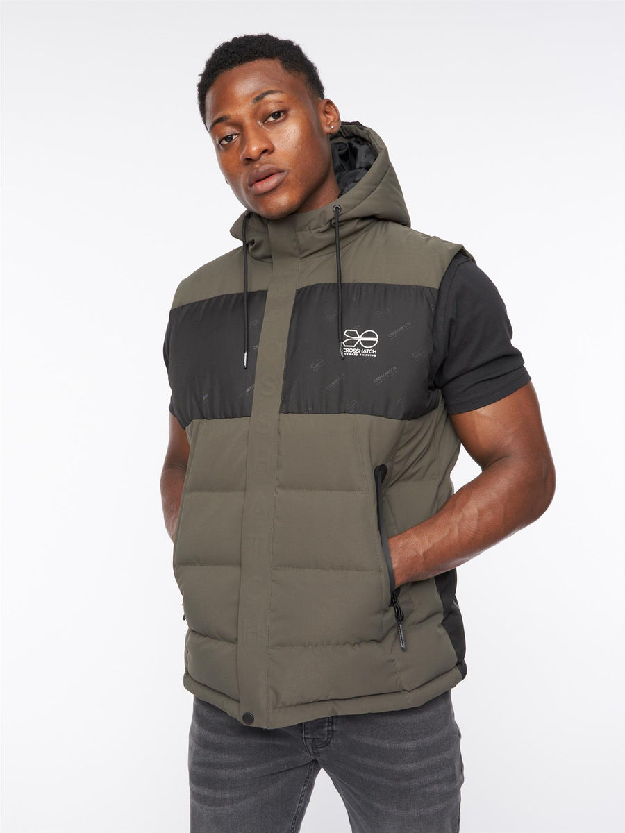 Mens Kremlins Embossed Gilet Olive