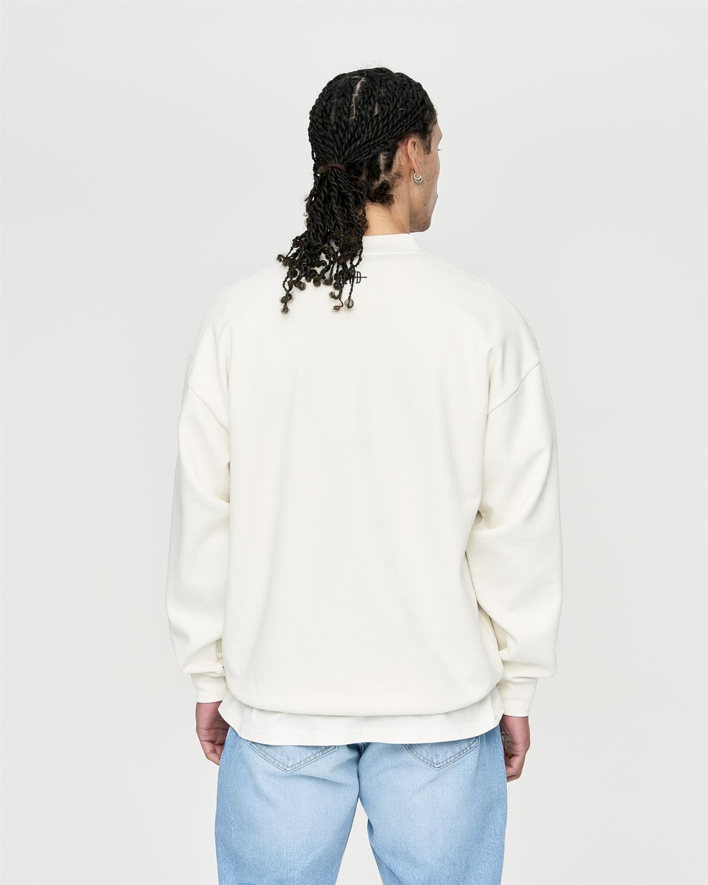Mens Studio Snake Eyes Crew Sweat White