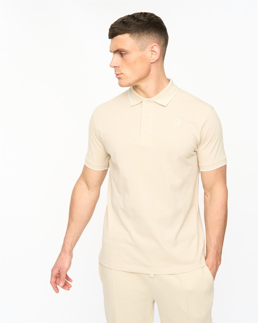 Mens Crufton Polo Light Stone