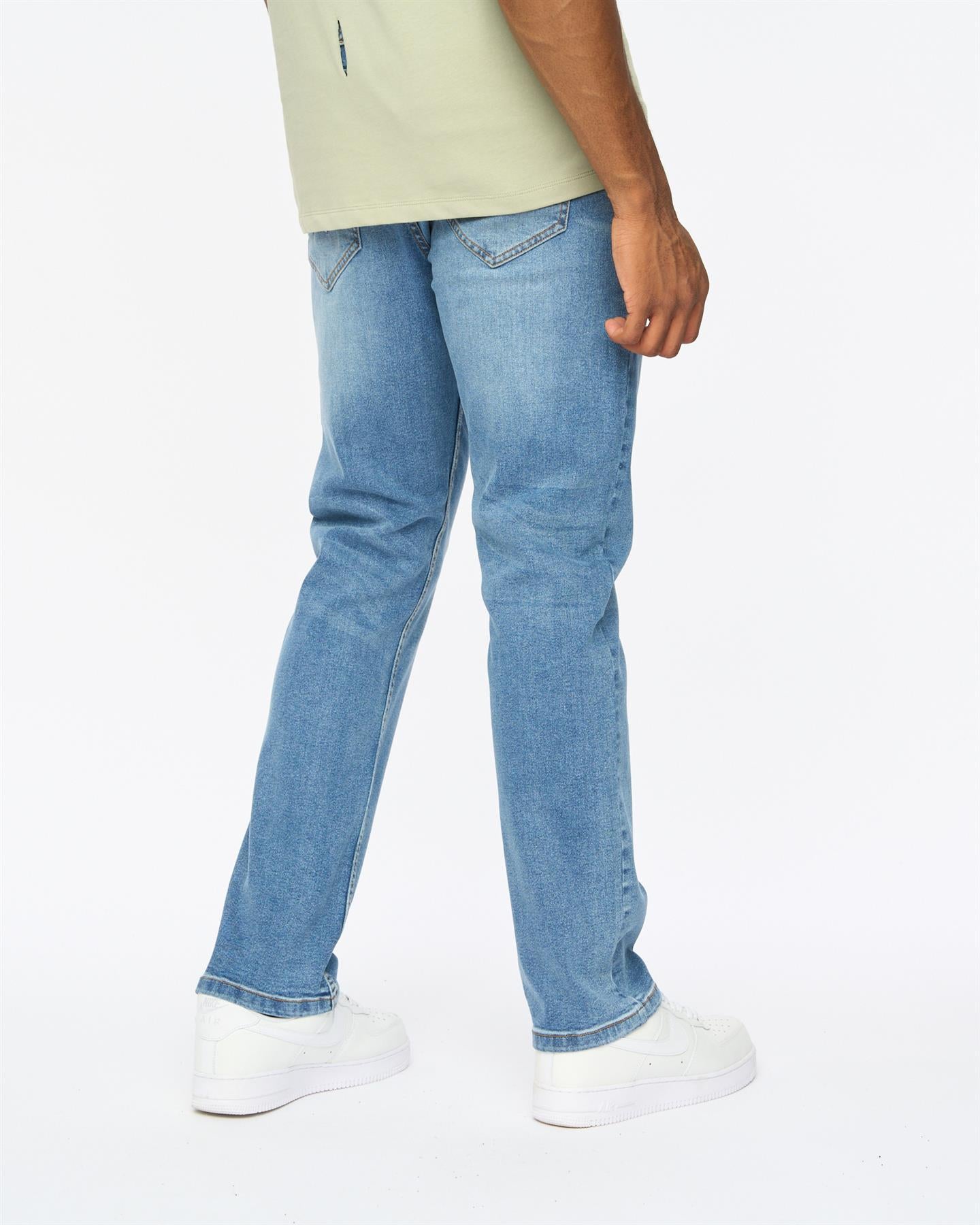Mens Janstar Straight Leg Jeans Stone Wash